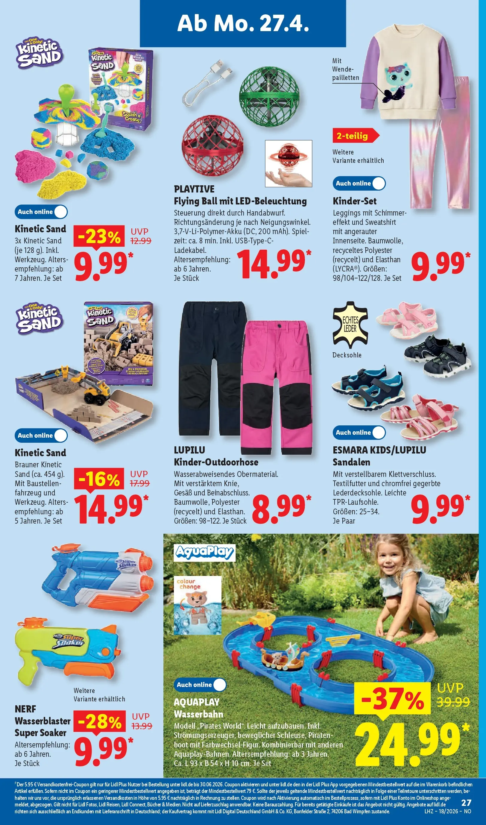 Lidl Prospekt Braunschweig (ab 27.04.2026) zum Blättern » Angebote | Seite: 47 | Produkte: Spiel, Sweatshirt, Leggings, Sandalen