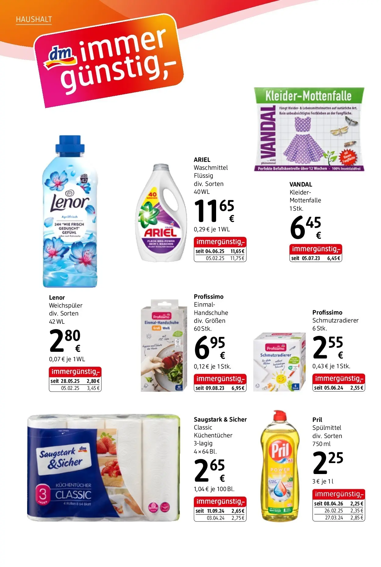 dm drogerie markt Journal Mai 2026 von 01.05.2026 - Aktuelle Angebote | Seite: 22 | Produkte: Handschuhe, Weichspüler, Waschmittel