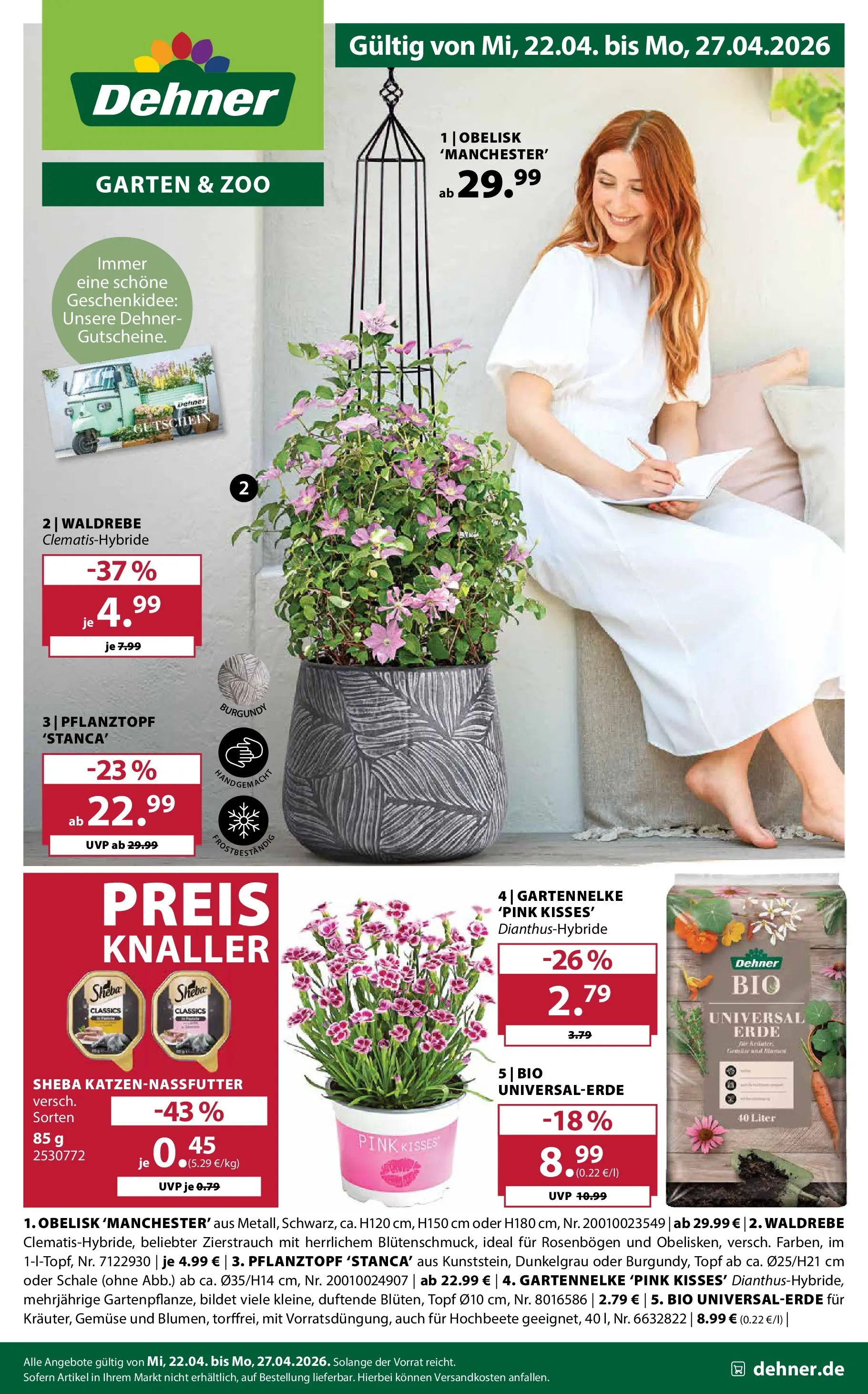 Dehner - Dehner: Garten & Zoo (ab 21.04.2026) zum Blättern | Seite: 1 | Produkte: Sheba, Gemüse