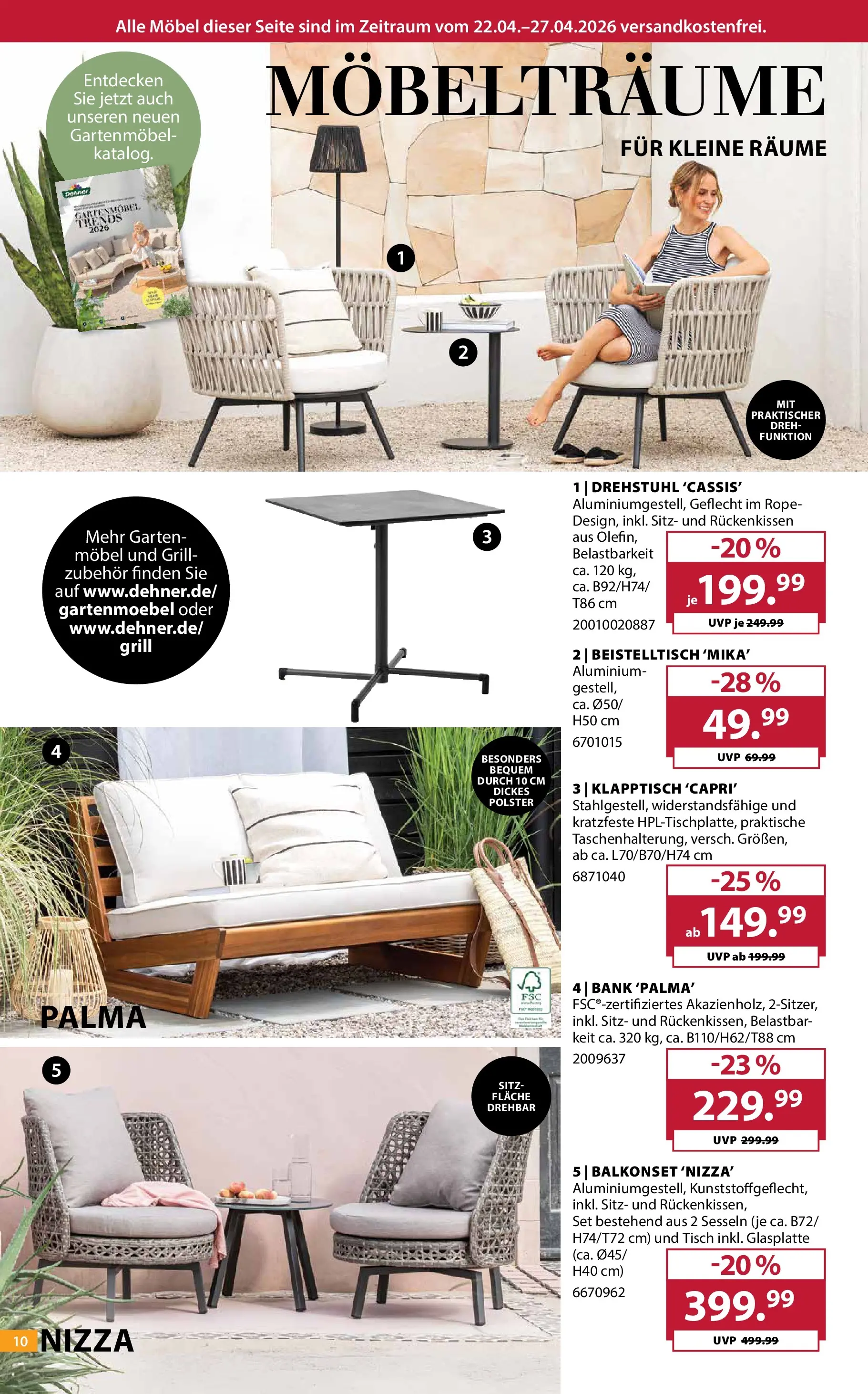 Dehner - Dehner: Garten & Zoo (ab 21.04.2026) zum Blättern | Seite: 10 | Produkte: Grill, Beistelltisch, Tisch, Gartenmöbel