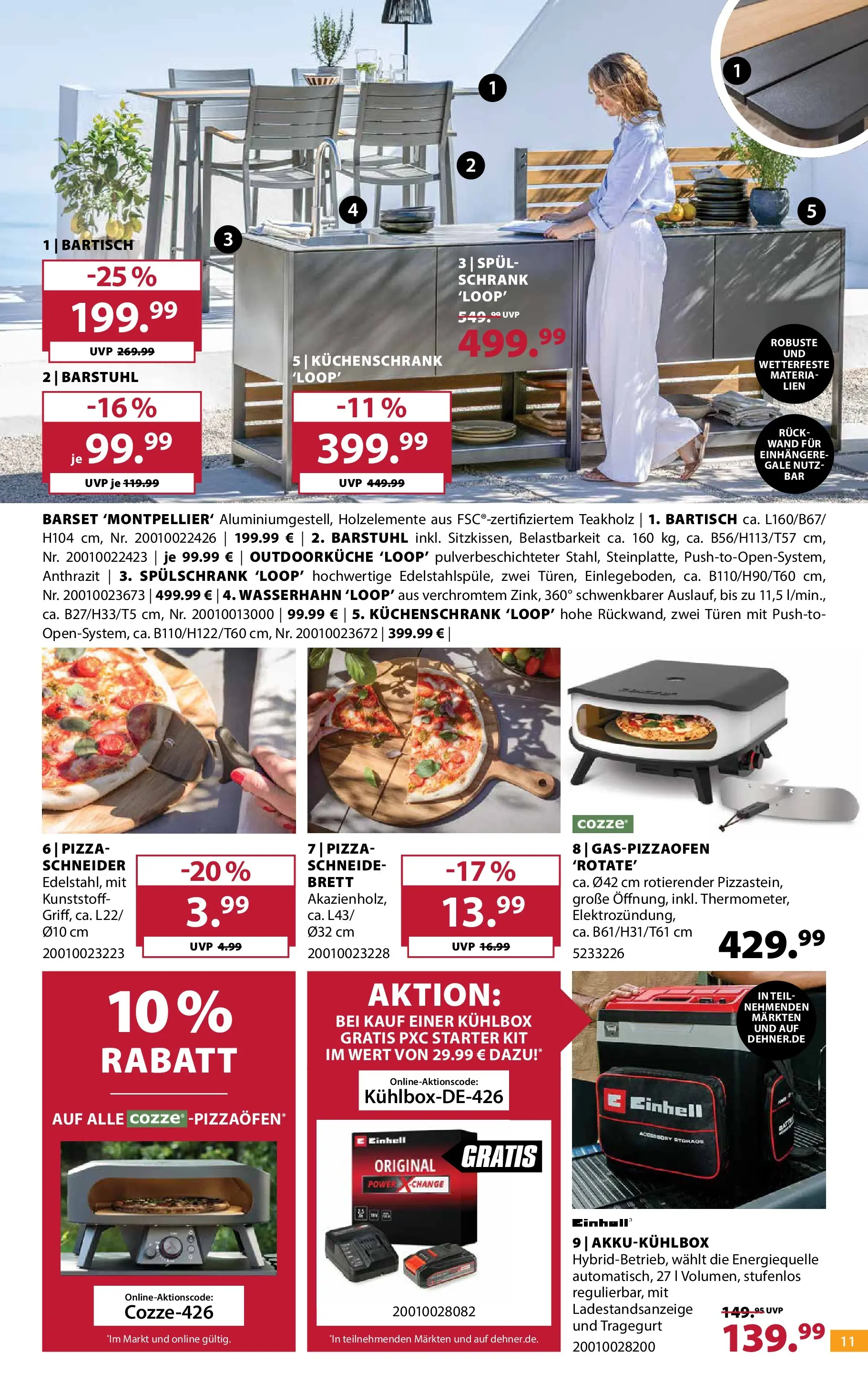 Dehner - Dehner: Garten & Zoo (ab 21.04.2026) zum Blättern | Seite: 11 | Produkte: Bartisch, Schrank, Pizza