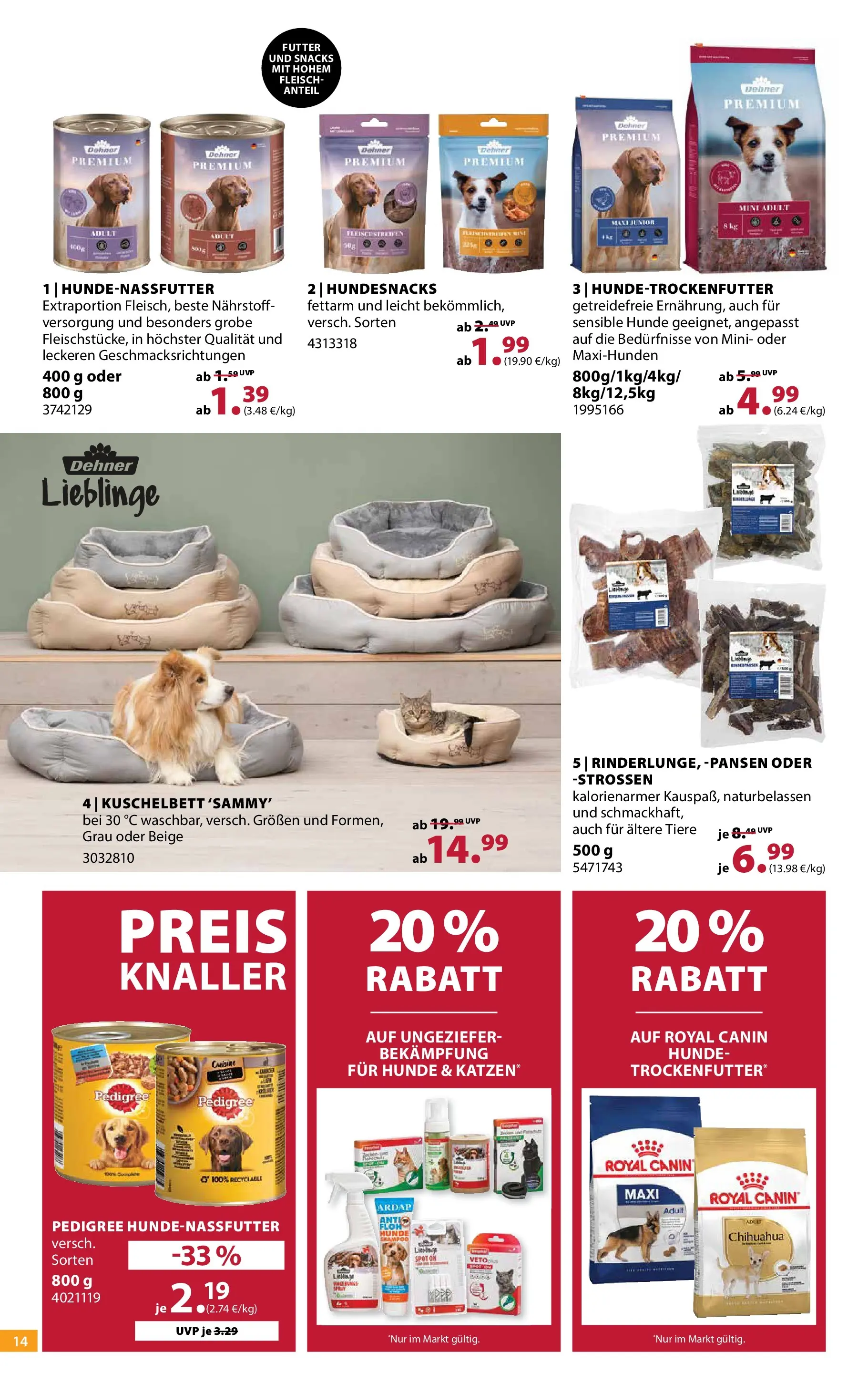 Dehner - Dehner: Garten & Zoo (ab 21.04.2026) zum Blättern | Seite: 14 | Produkte: Pedigree, Fleisch