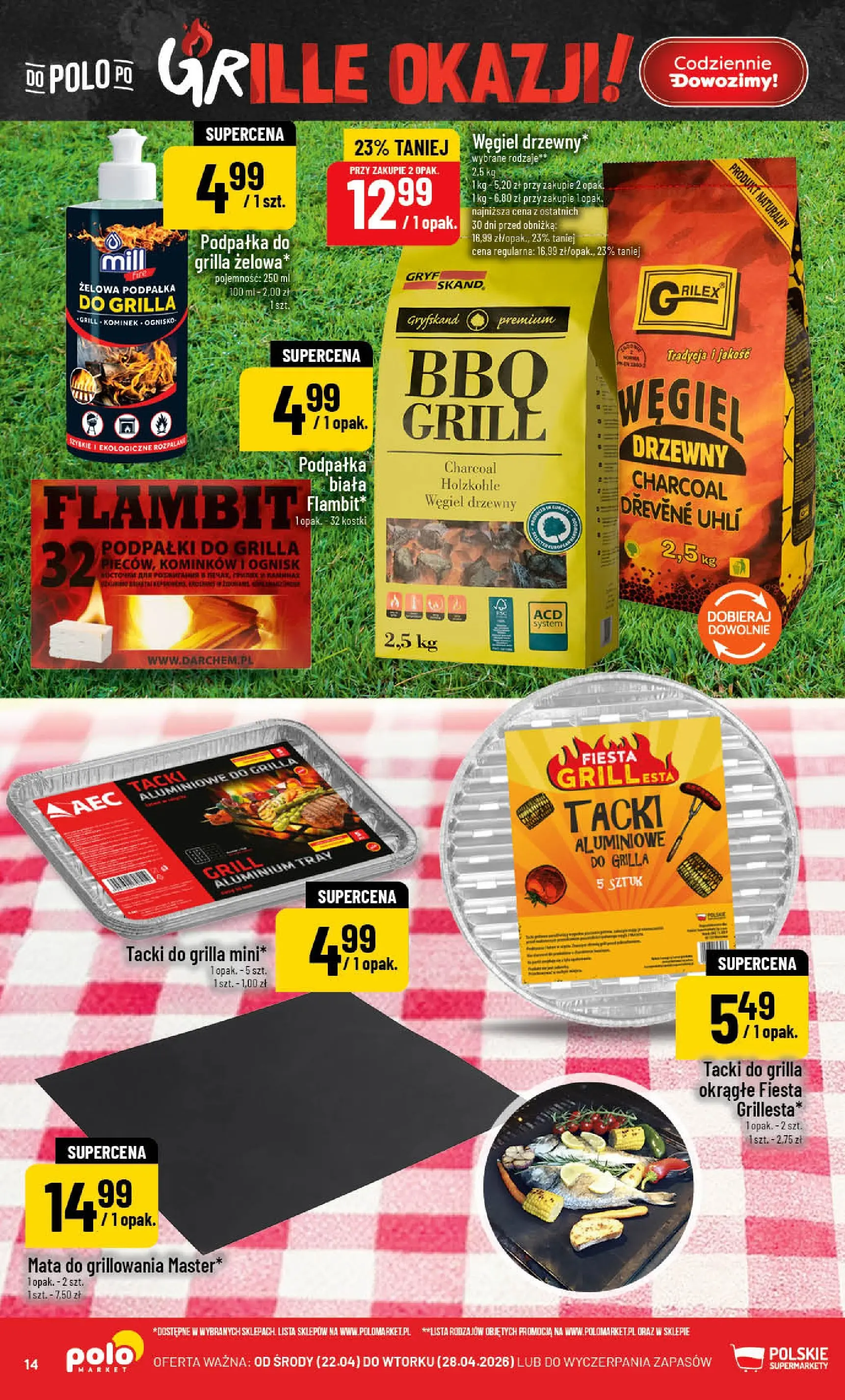 Nowa POLOmarket gazetka od jutra 22.04.2026 | Strona: 14 | Produkty: Grill