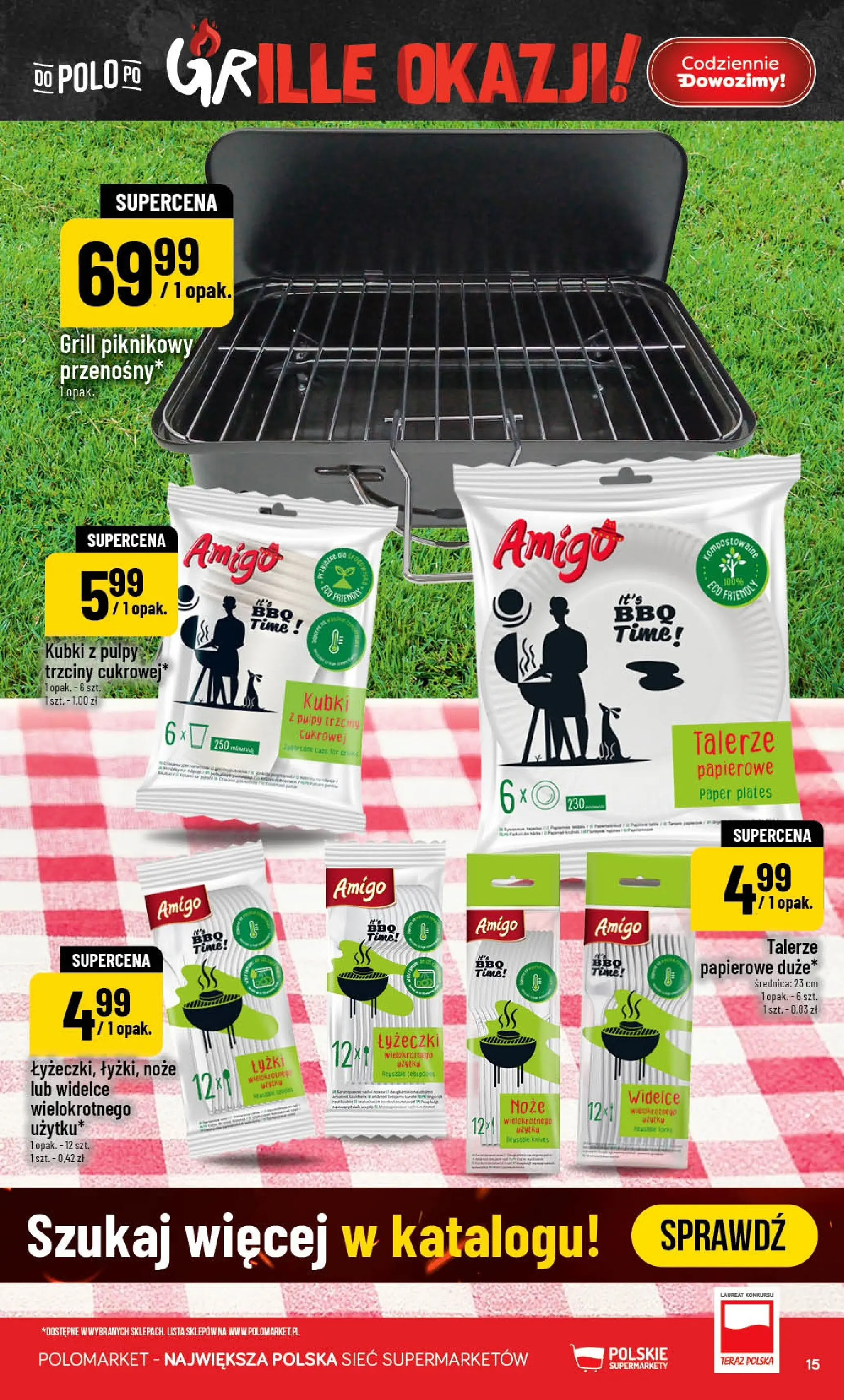 Nowa POLOmarket gazetka od jutra 22.04.2026 | Strona: 15 | Produkty: Grill, Talerze