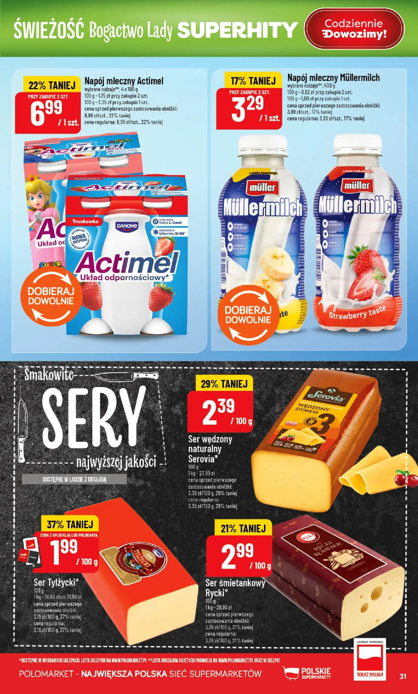 Nowa POLOmarket gazetka od jutra 22.04.2026 | Strona: 31 | Produkty: Sery, Ser