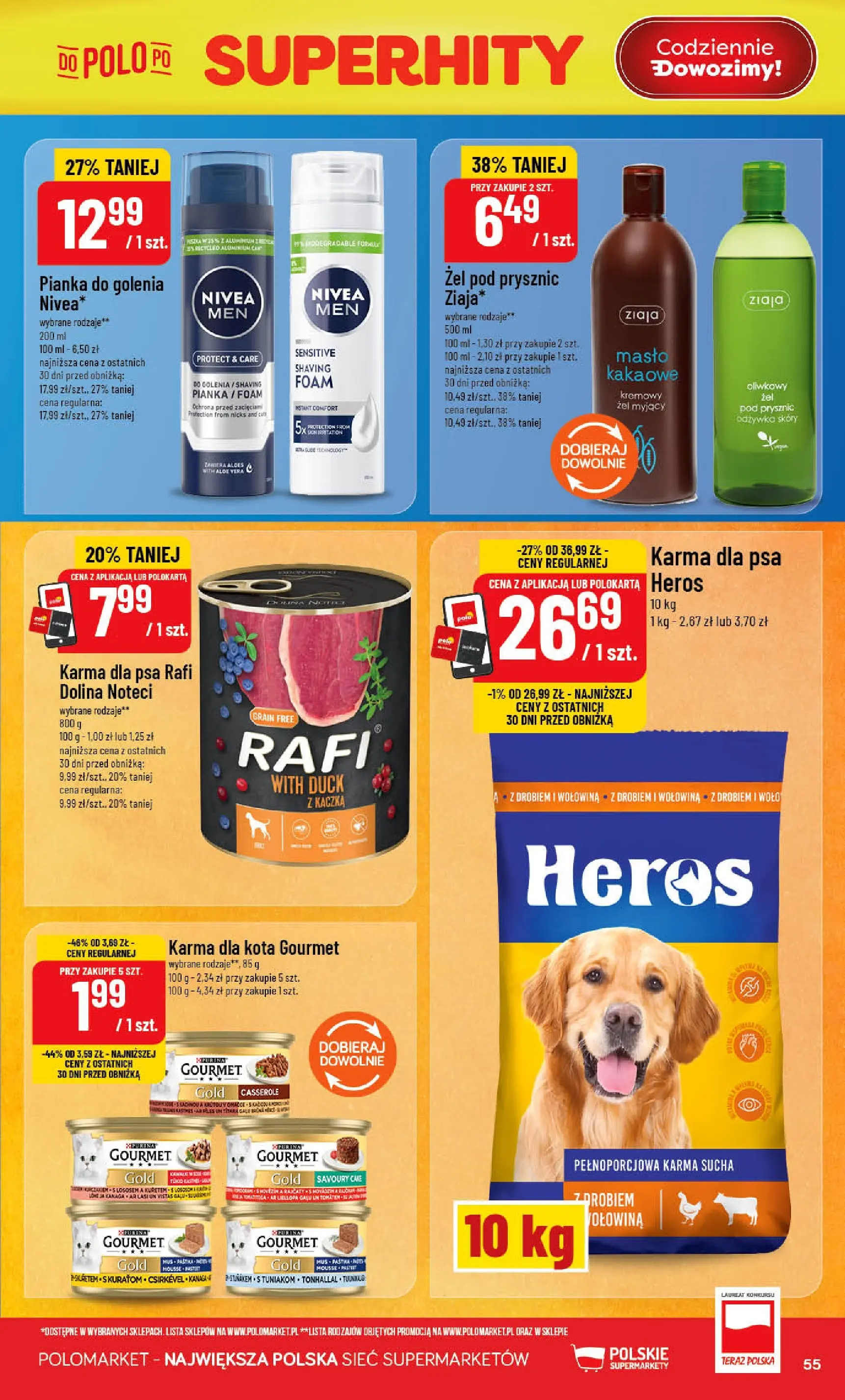 Nowa POLOmarket gazetka od jutra 22.04.2026 | Strona: 55 | Produkty: Karma dla kota, Karma dla psa, Odżywka, Wołowina
