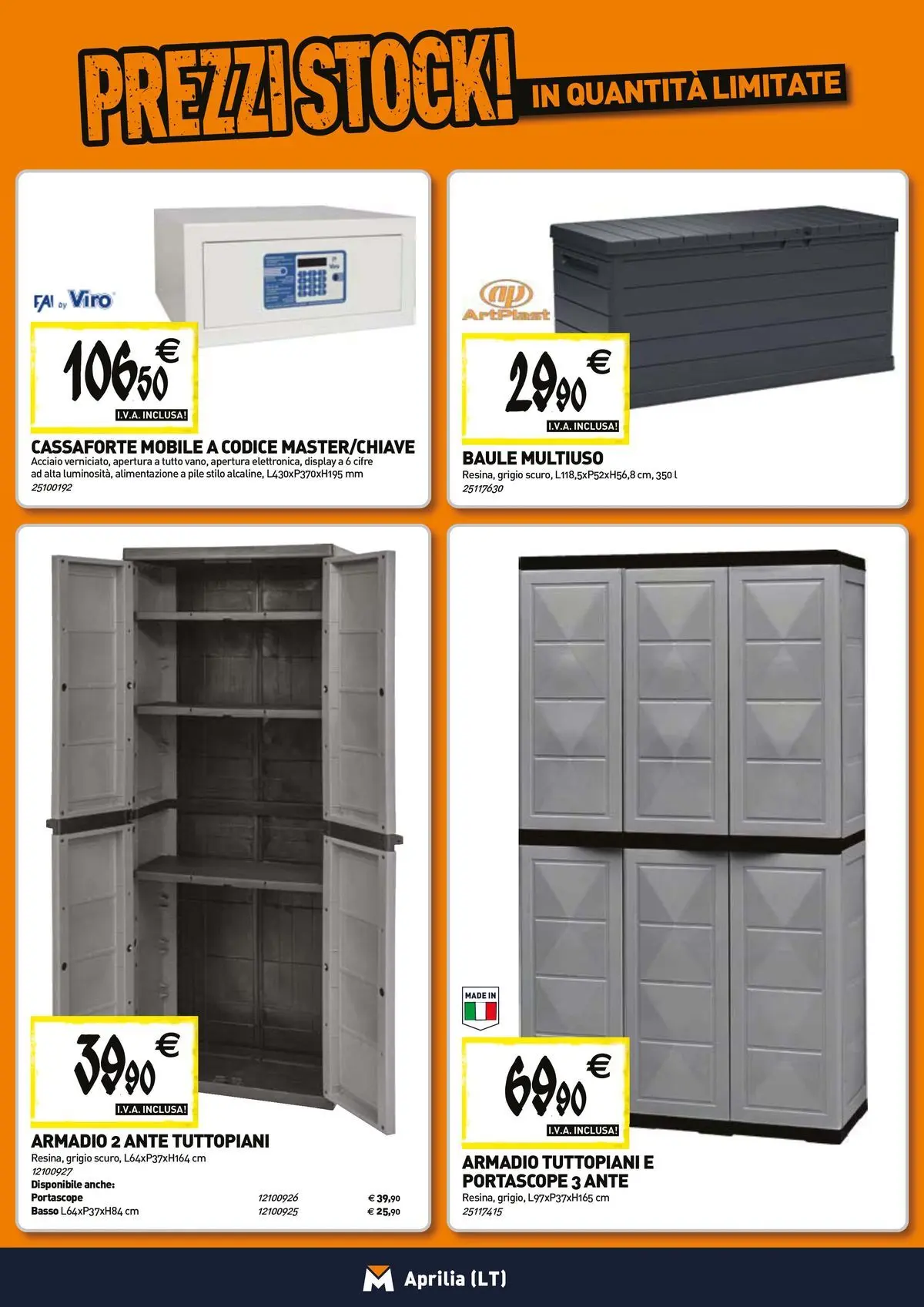 Nuovo TECNOMAT - Straordinari prezzi stock! dal 23/04/2026 > offerte anteprima 🛍️ | Pagina: 16 | Prodotti: Pile, Mobile, Baule, Armadio