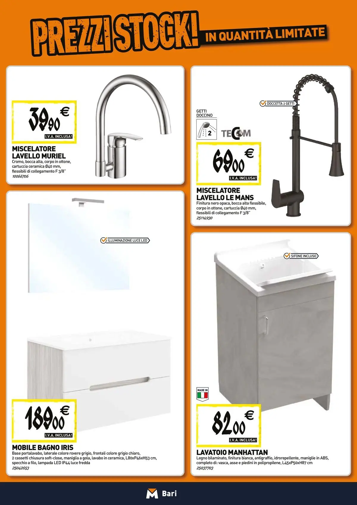 Nuovo TECNOMAT - Straordinari prezzi stock! dal 23/04/2026 > offerte anteprima 🛍️ | Pagina: 6 | Prodotti: Lavello, Bagno, Specchio, Lampada