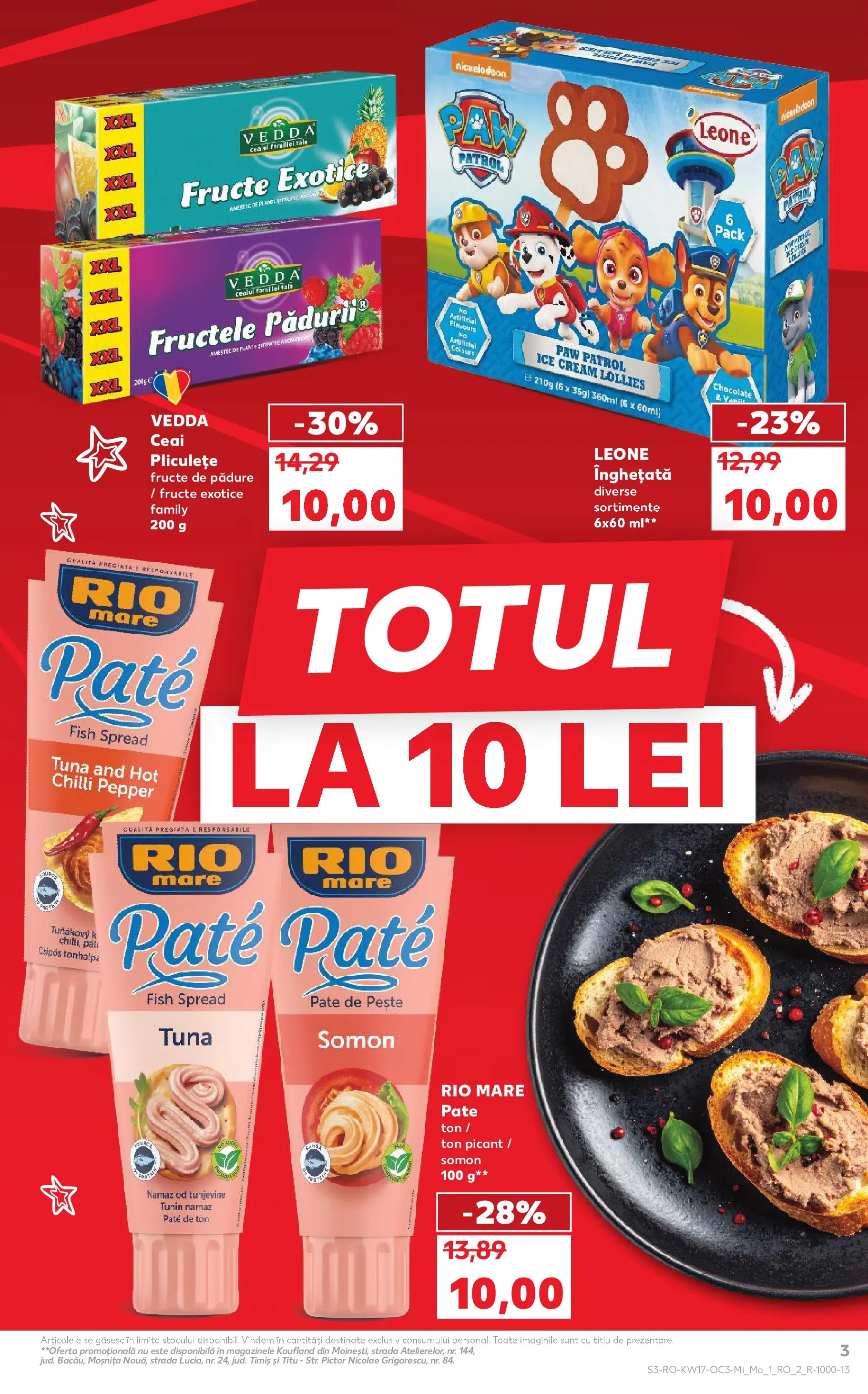 Kaufland Viseu de Sus 22.04.2026 - Revista si Oferta | Pagină: 3 | Produse: Pește, Ceai, Înghețată, Fructe