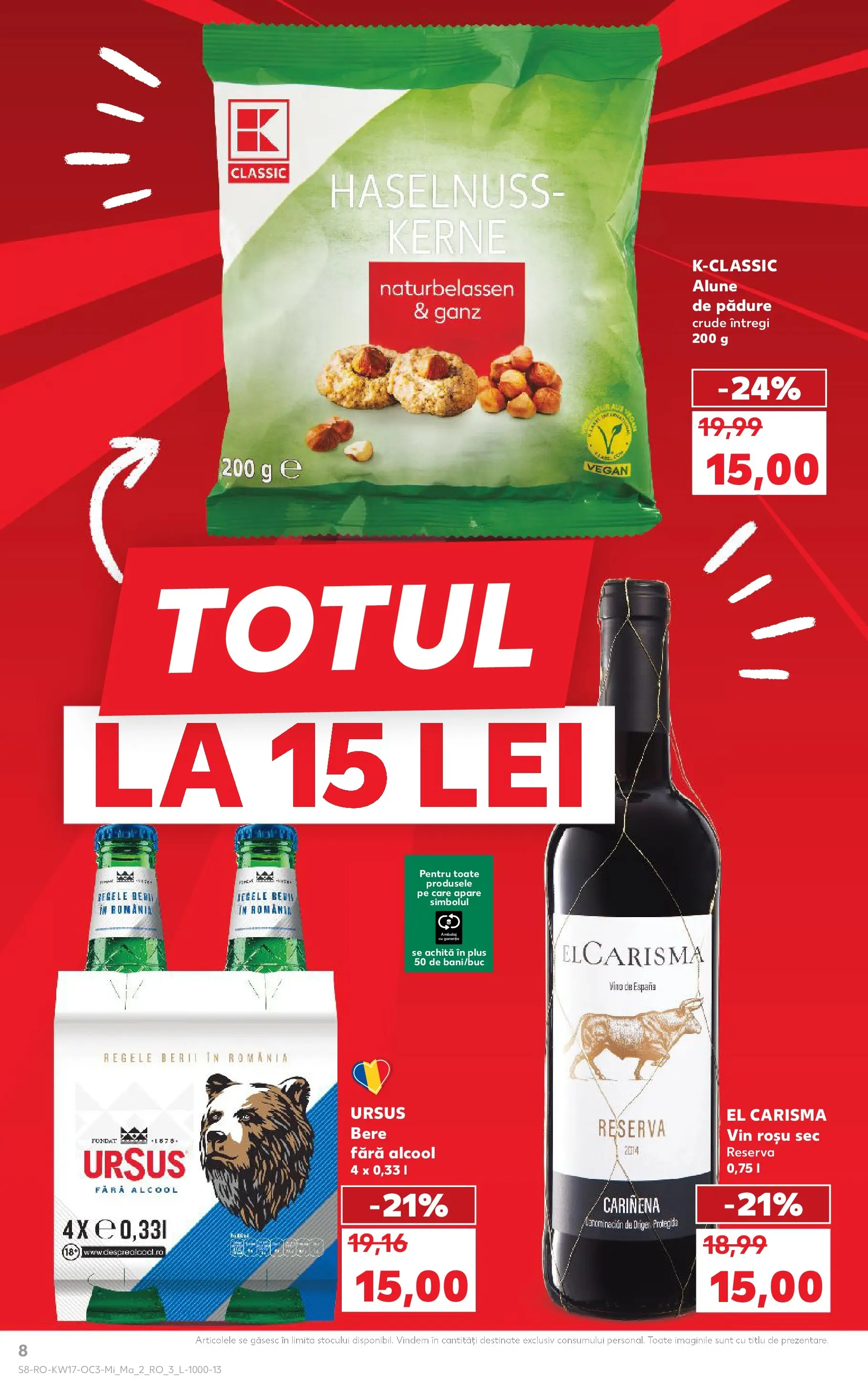 Kaufland Viseu de Sus 22.04.2026 - Revista si Oferta | Pagină: 8 | Produse: Alune, Vin, Bere