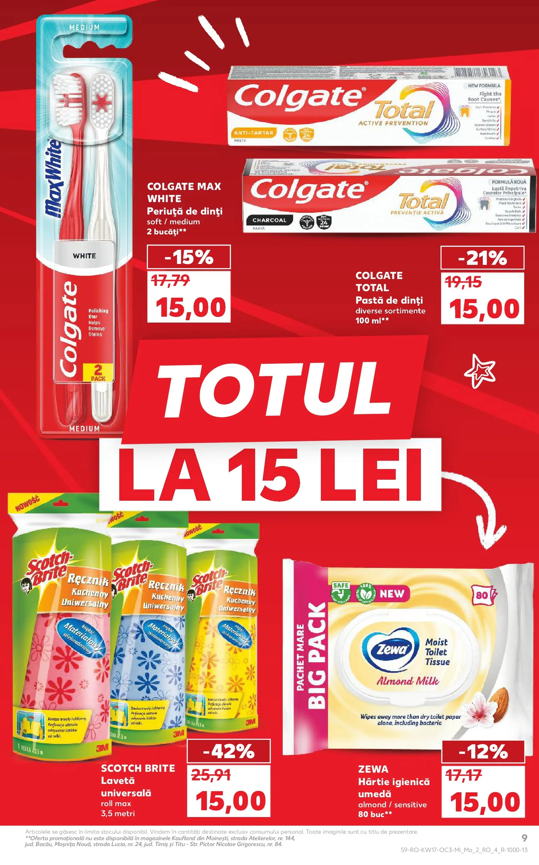 Kaufland Viseu de Sus 22.04.2026 - Revista si Oferta | Pagină: 9 | Produse: Pastă de dinți, Periuță de dinți