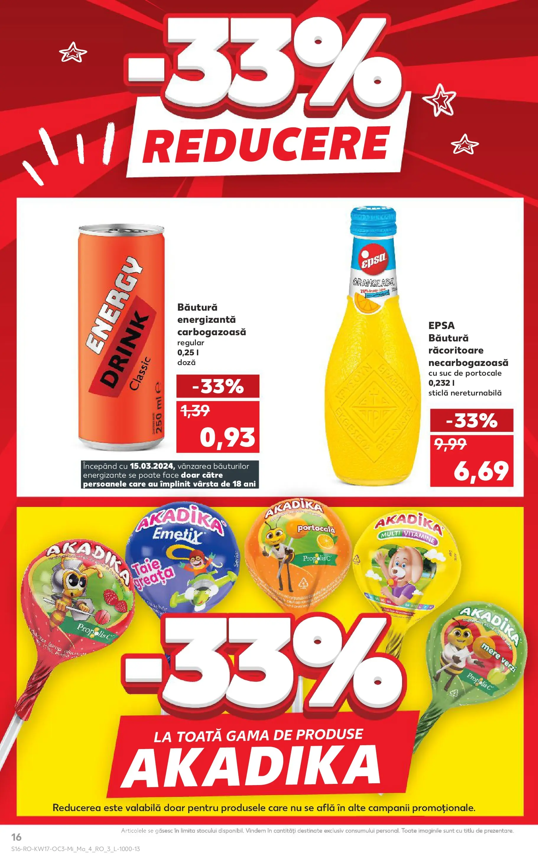 Kaufland Viseu de Sus 22.04.2026 - Revista si Oferta | Pagină: 16 | Produse: Suc, Băutură energizantă, Portocale, Propolis