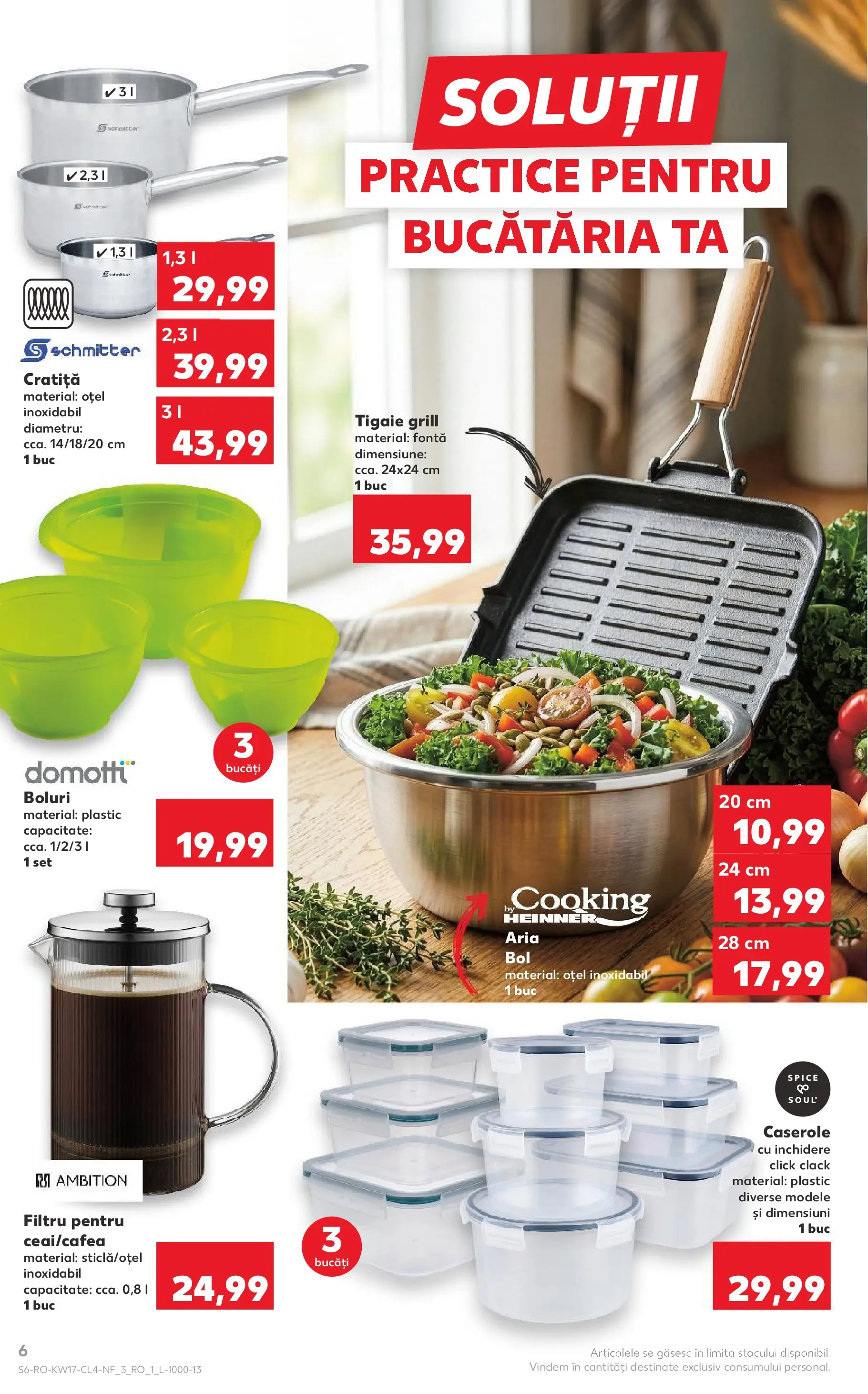 Kaufland Catalog Nonfood 22.04.2026 - Revista si Oferta | Pagină: 6 | Produse: Tigaie, Caserole, Grill, Bol