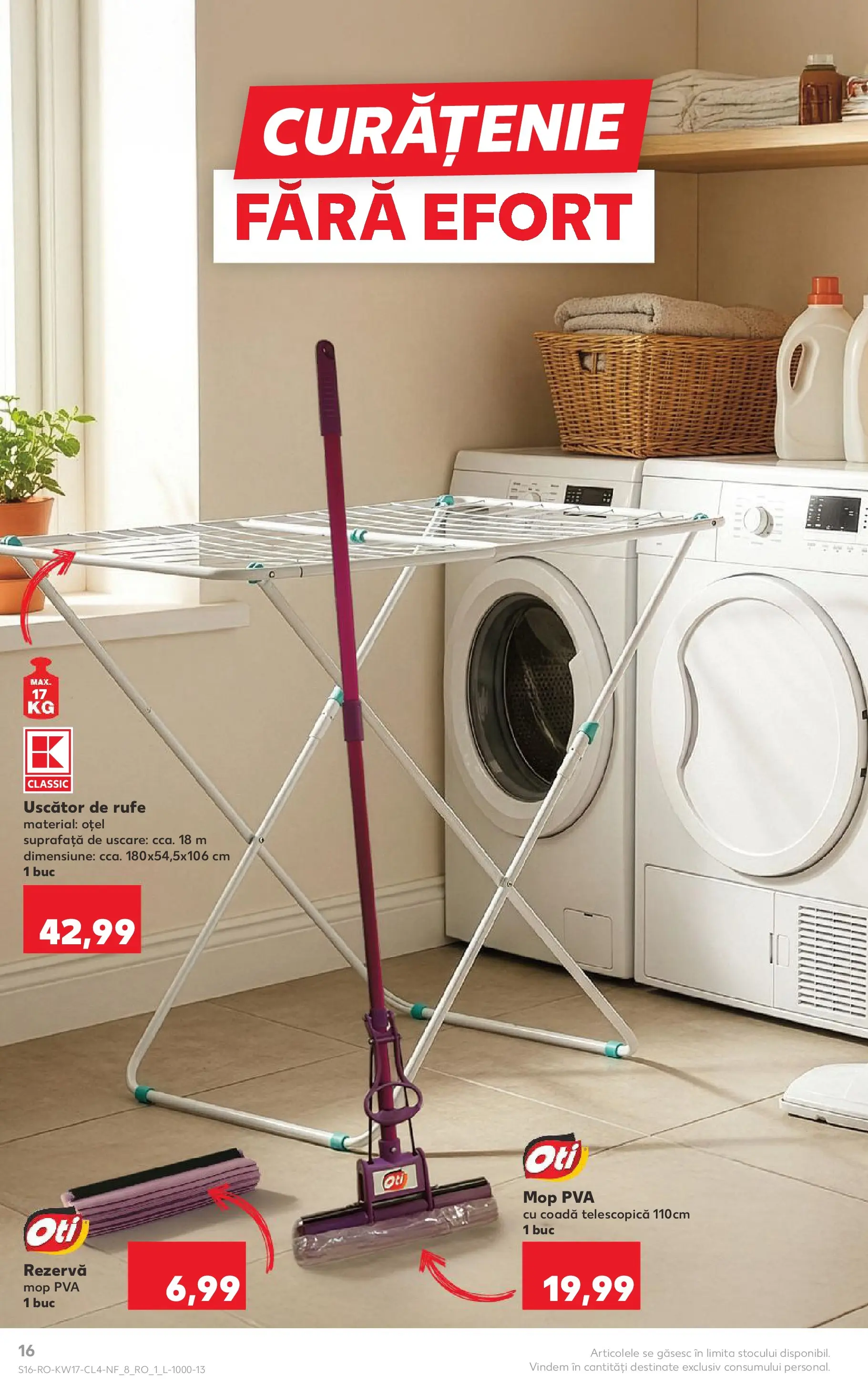 Kaufland Catalog Nonfood 22.04.2026 - Revista si Oferta | Pagină: 16 | Produse: Uscător, Mop