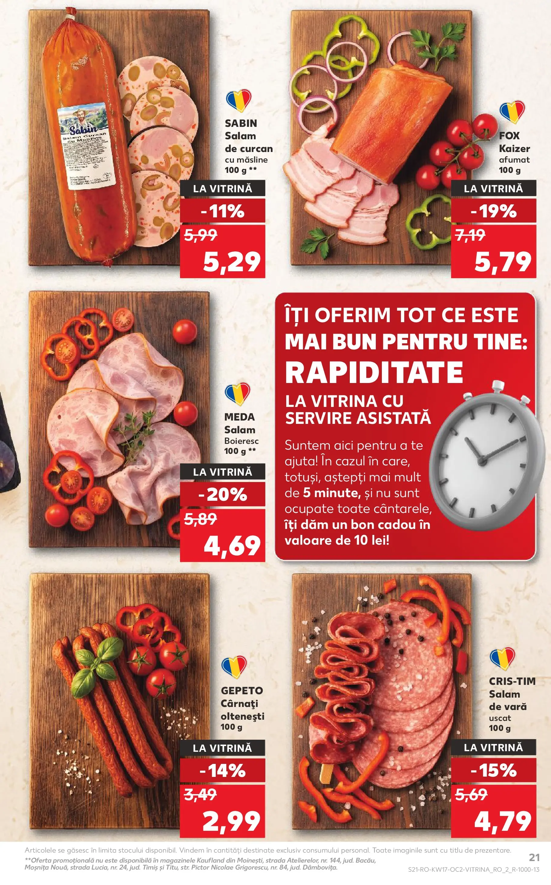 Kaufland Constanța 22.04.2026 - Revista si Oferta | Pagină: 21 | Produse: Vitrină, Măsline, Salam, Cârnați