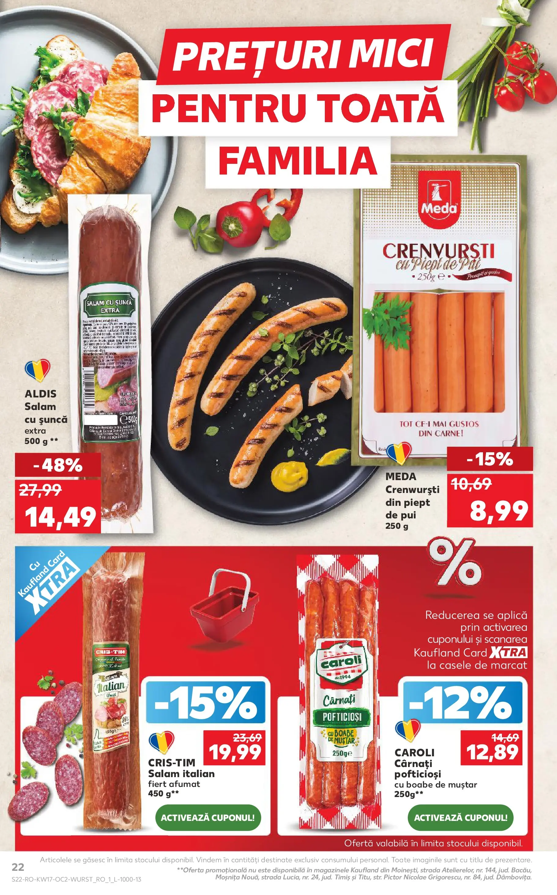 Kaufland Constanța 22.04.2026 - Revista si Oferta | Pagină: 22 | Produse: Pat, Crenvurști, Șuncă, Muștar