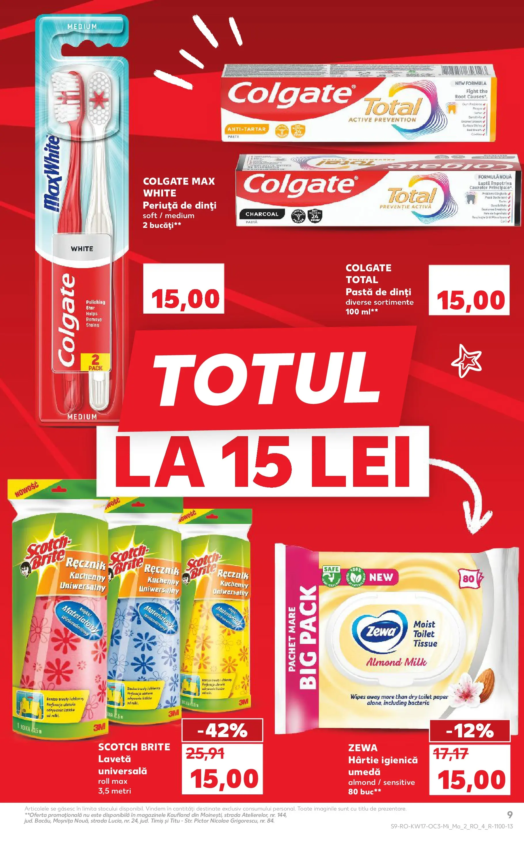 Kaufland Ploiești 22.04.2026 - Revista si Oferta | Pagină: 9 | Produse: Pastă de dinți, Periuță de dinți