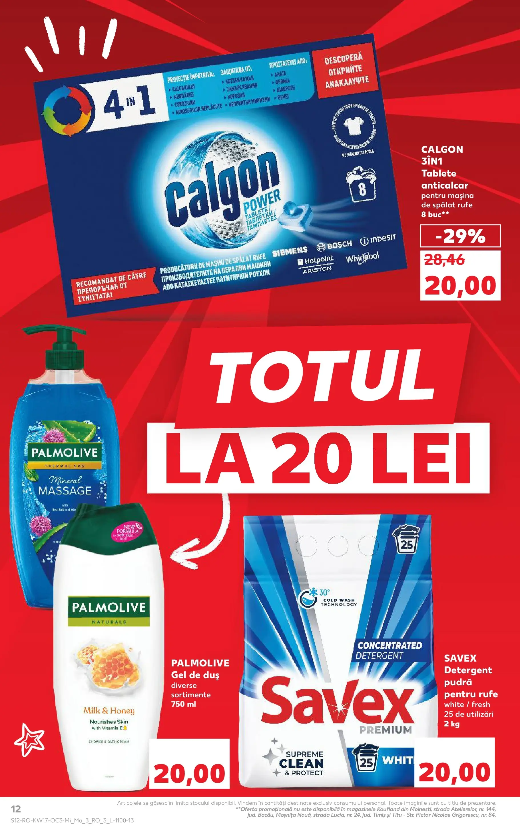 Kaufland Ploiești 22.04.2026 - Revista si Oferta | Pagină: 12 | Produse: Mașină De Spălat, Duș, Pudră, Gel de duș