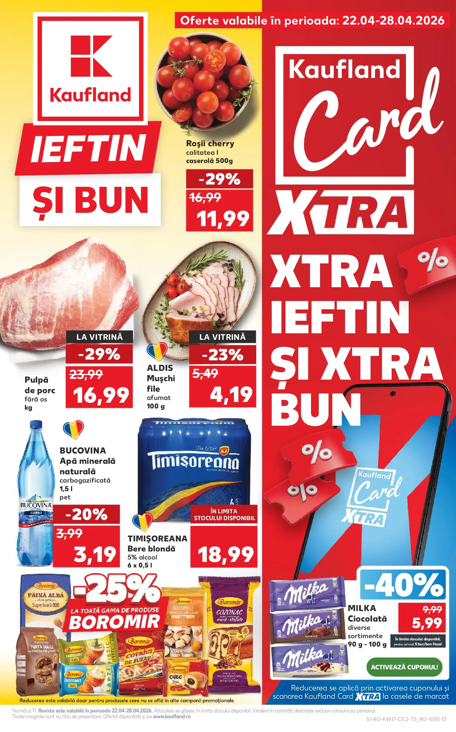 Kaufland Constanța 22.04.2026 - Revista si Oferta | Pagină: 1 | Produse: Yazı tahtası kalemi, Vitrină, Bere, Roșii