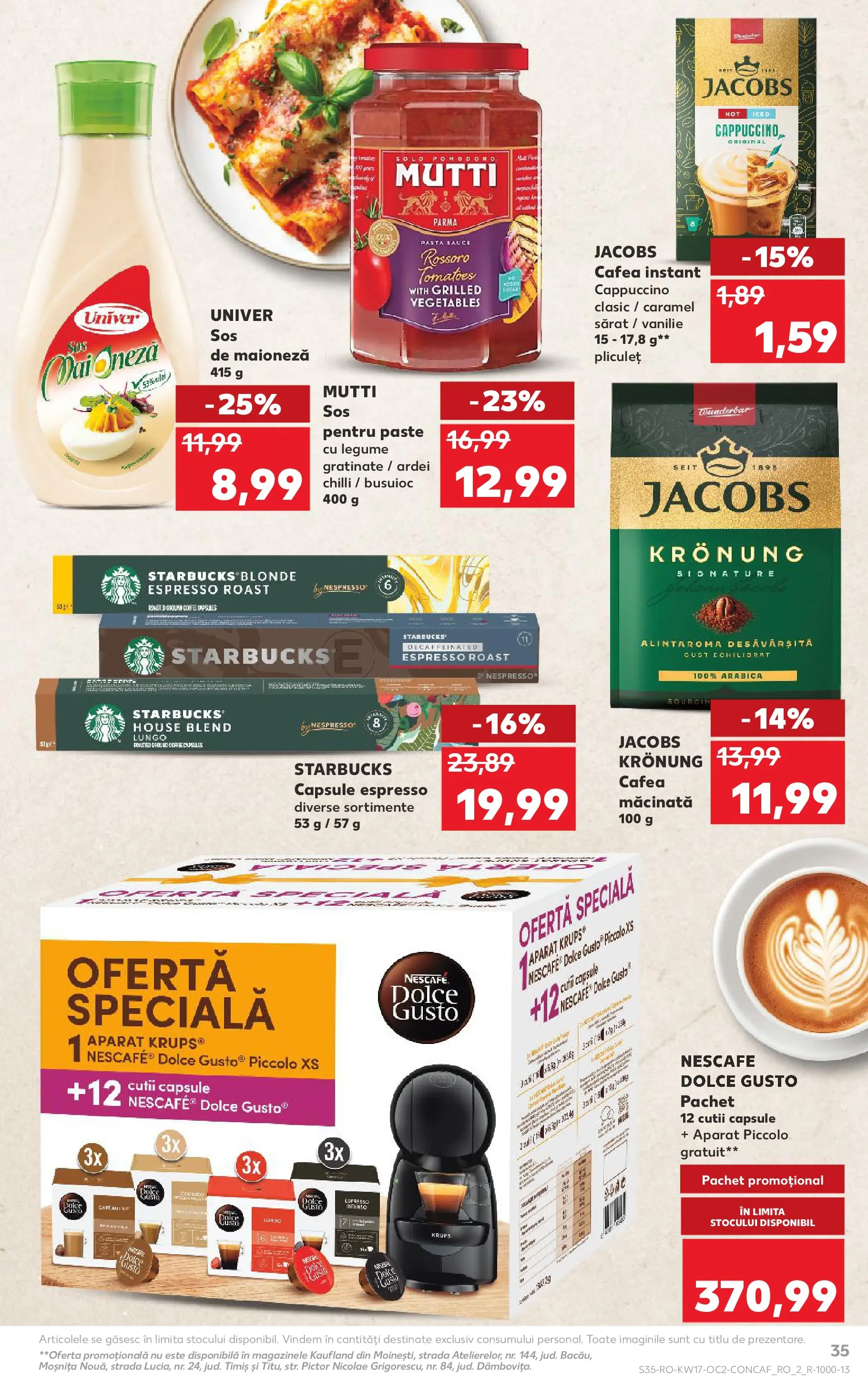 Kaufland Constanța 22.04.2026 - Revista si Oferta | Pagină: 35 | Produse: Cafea, Paste, Legume, Sos