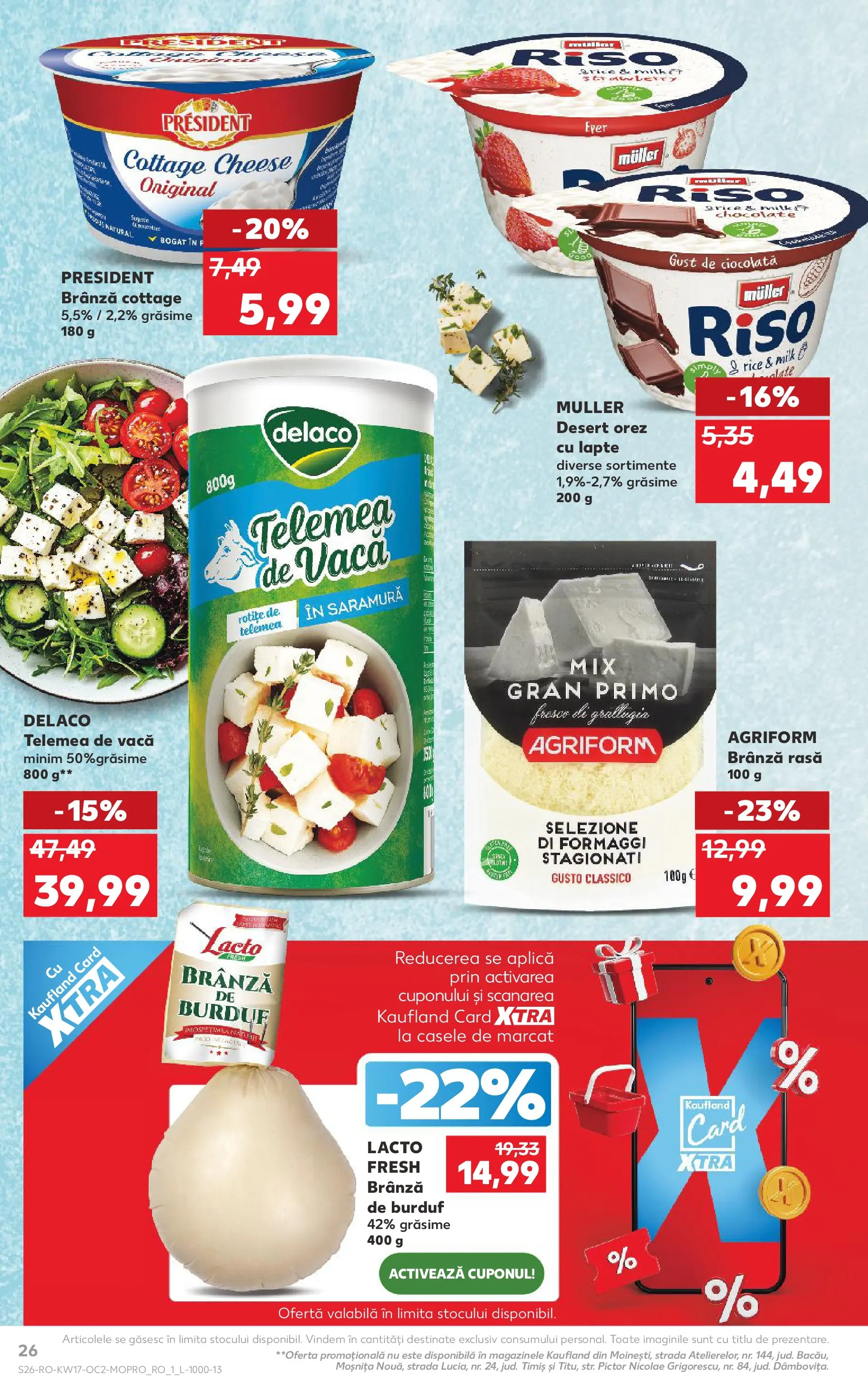Kaufland Constanța 22.04.2026 - Revista si Oferta | Pagină: 26 | Produse: Light Kedi Konservesi, Brânză, Ciocolată, Orez