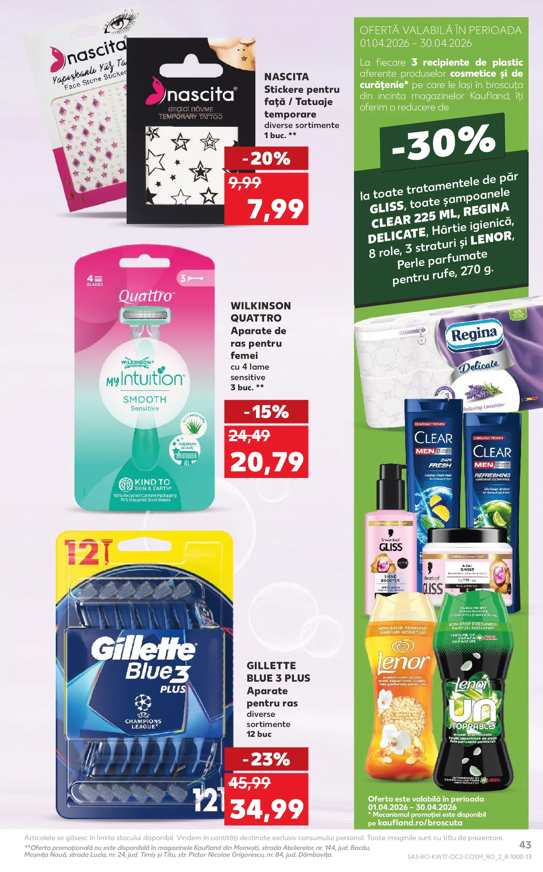 Kaufland Constanța 22.04.2026 - Revista si Oferta | Pagină: 43 | Produse: Akrilik boya, Parfum, Recipiente