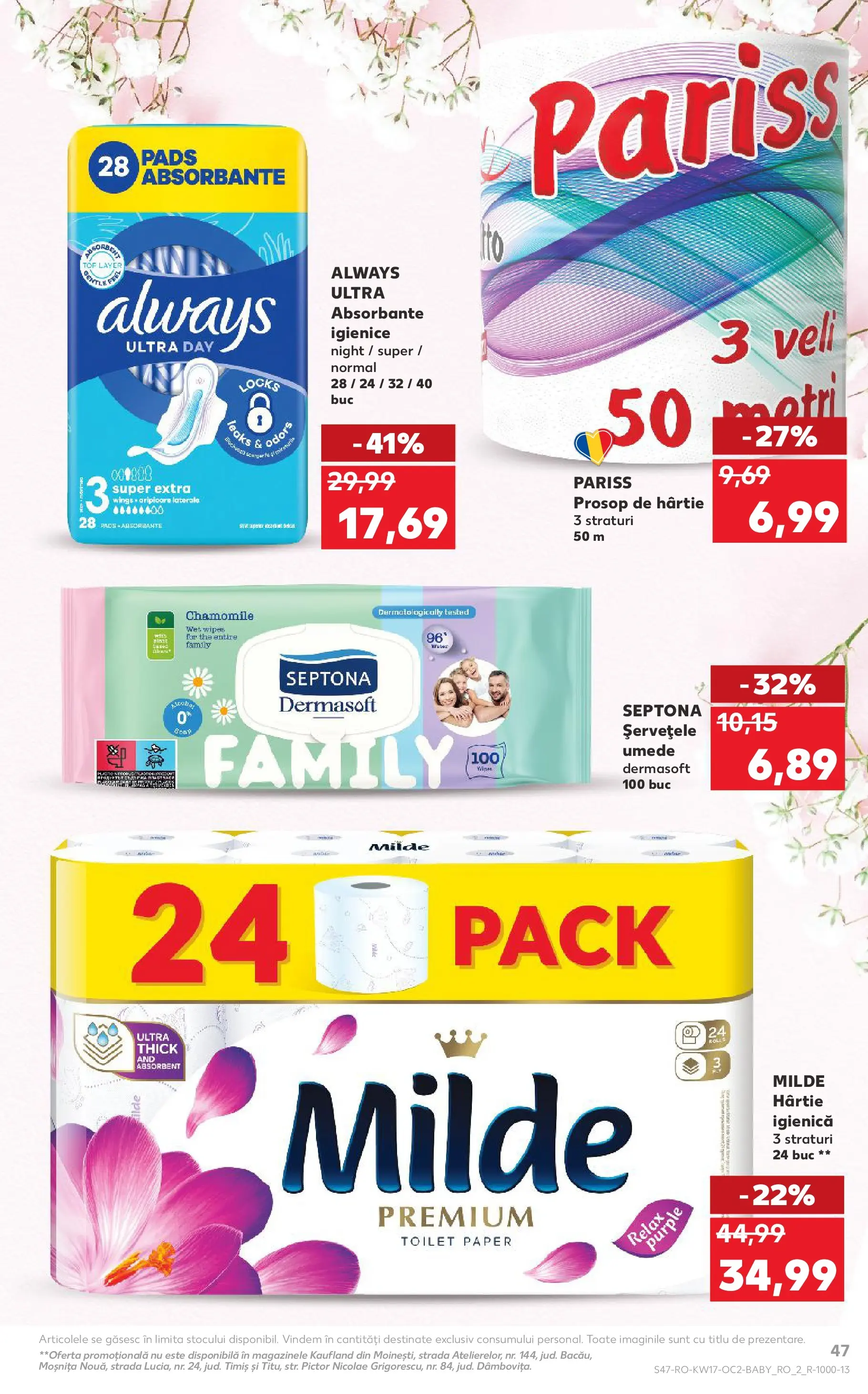 Kaufland Constanța 22.04.2026 - Revista si Oferta | Pagină: 47 | Produse: Șervețele umede, Absorbante