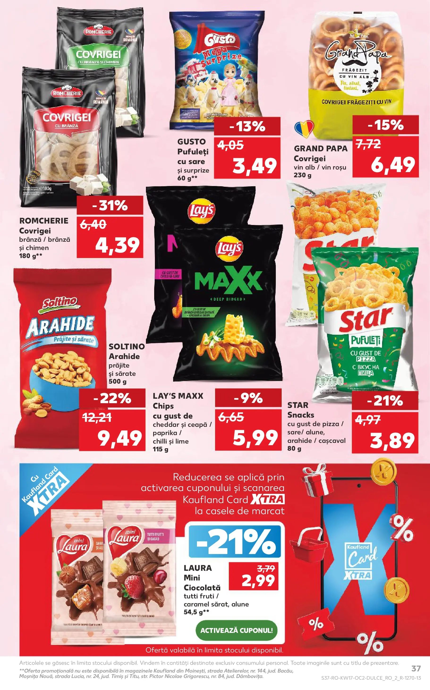 Kaufland Arad 22.04.2026 - Revista si Oferta | Pagină: 37 | Produse: Ciocolată, Pizza, Vin, Pufuleți