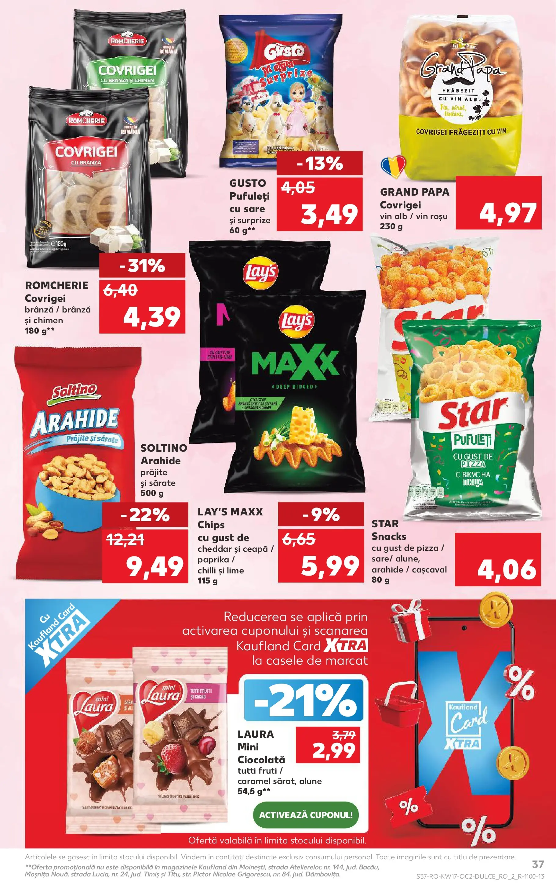 Kaufland Ploiești 22.04.2026 - Revista si Oferta | Pagină: 37 | Produse: Covrigei, Ciocolată, Pizza, Ceapă