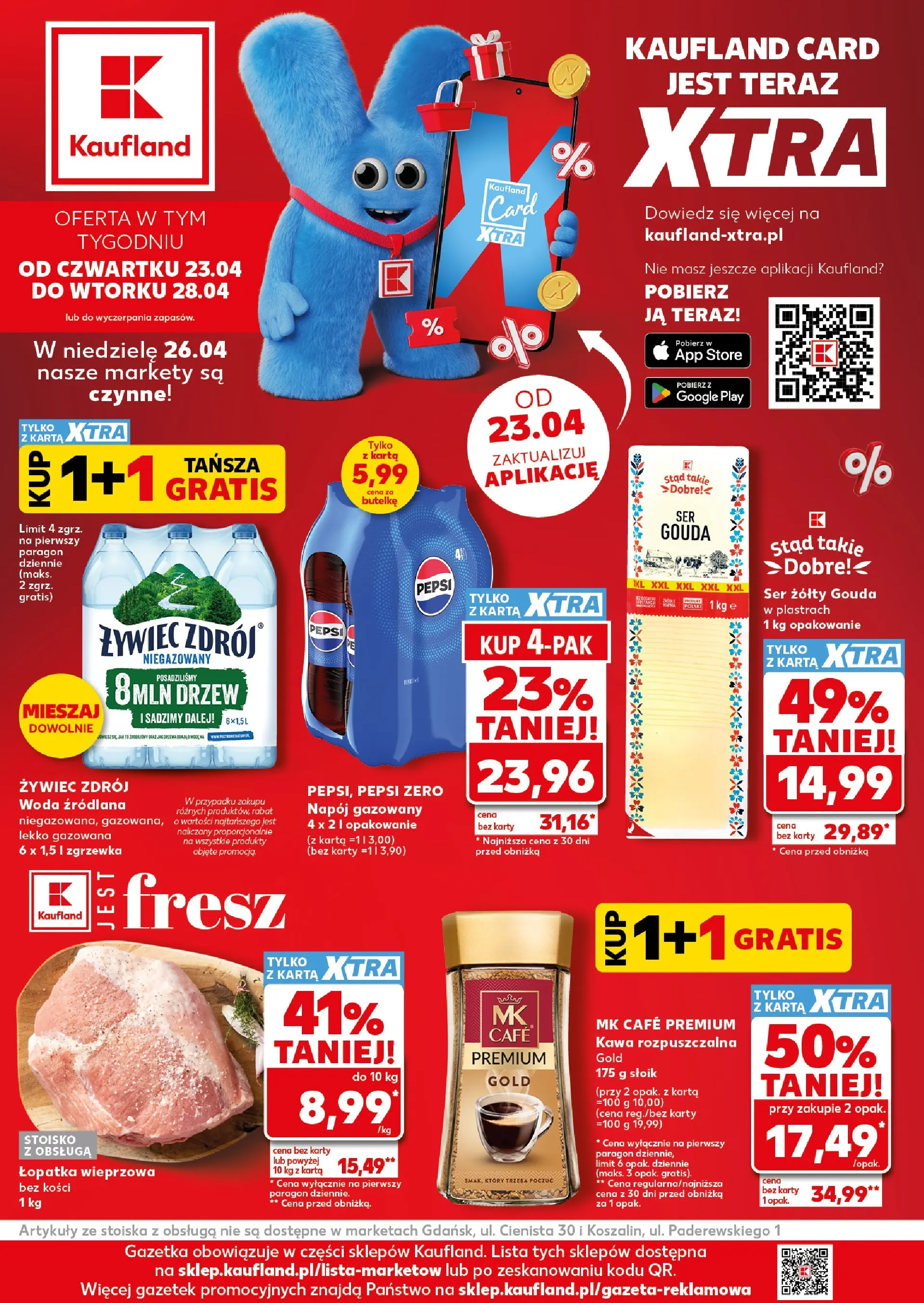 Kaufland gazetka od 23.04.2026 - od jutra PDF | Strona: 3 | Produkty: Ser żółty, Karta, Kawa rozpuszczalna, Woda źródlana