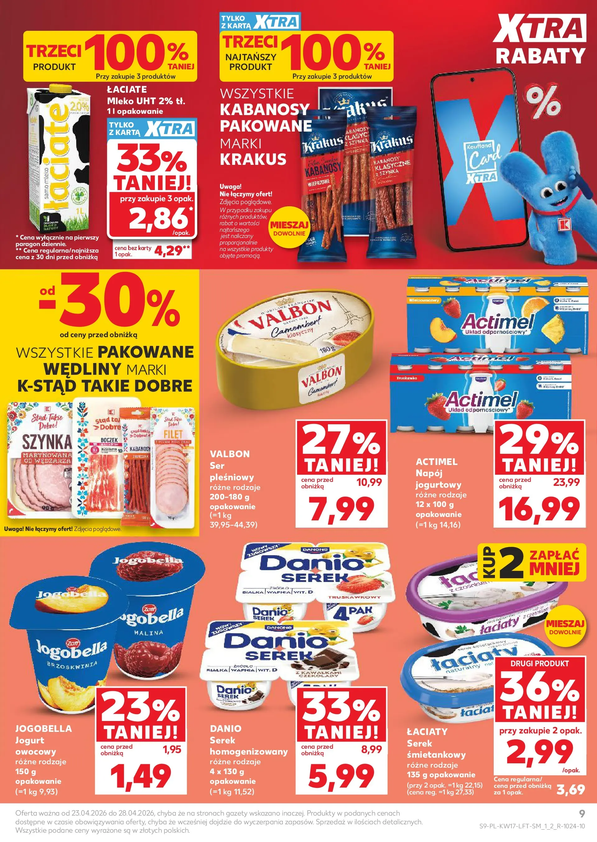 Kaufland gazetka od 23.04.2026 - od jutra PDF | Strona: 9 | Produkty: Karta, Czekolady, Malina, Serek