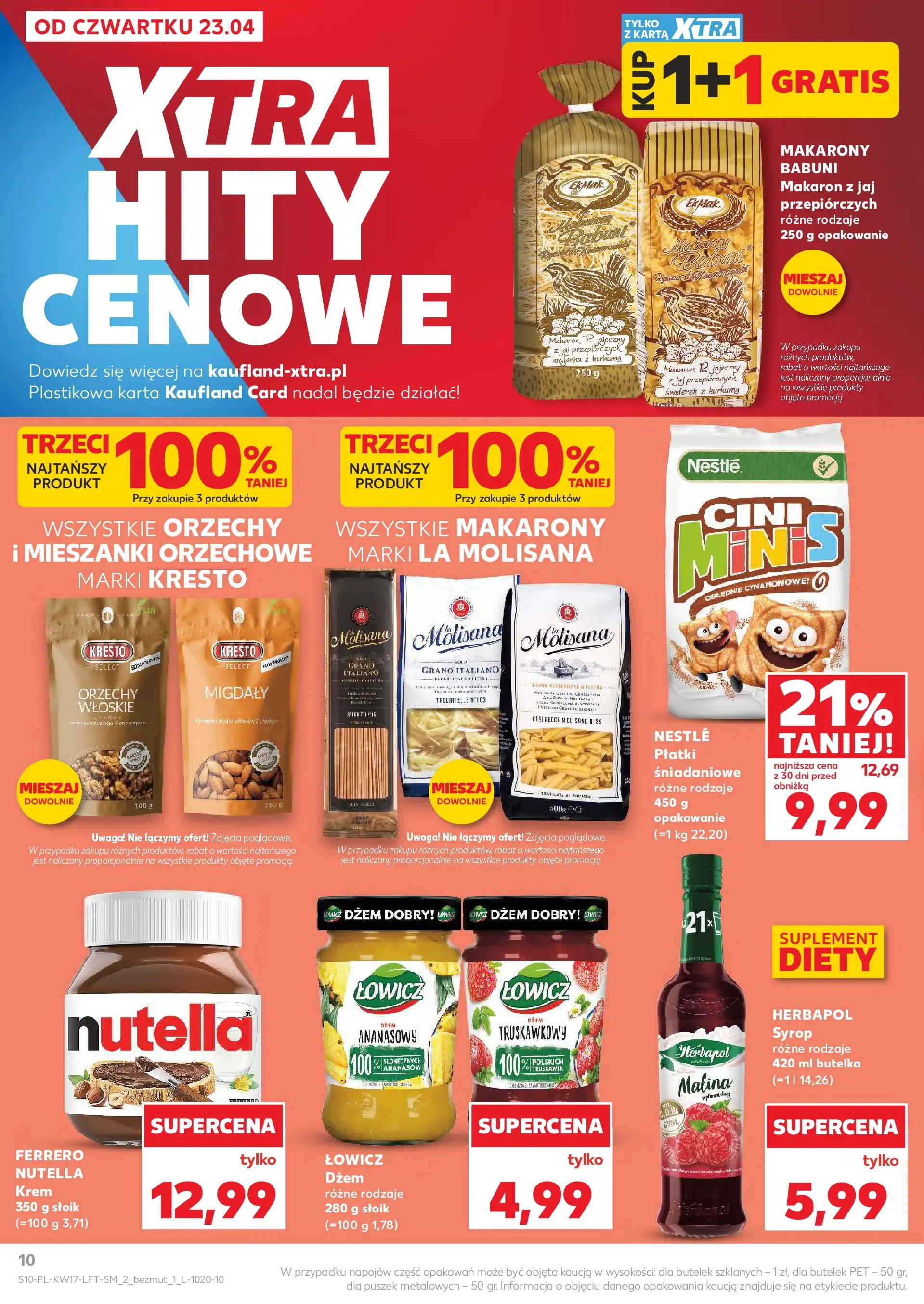 Kaufland gazetka od 23.04.2026 - od jutra PDF | Strona: 10 | Produkty: Płatki śniadaniowe, Dżem, Płatki, Krem