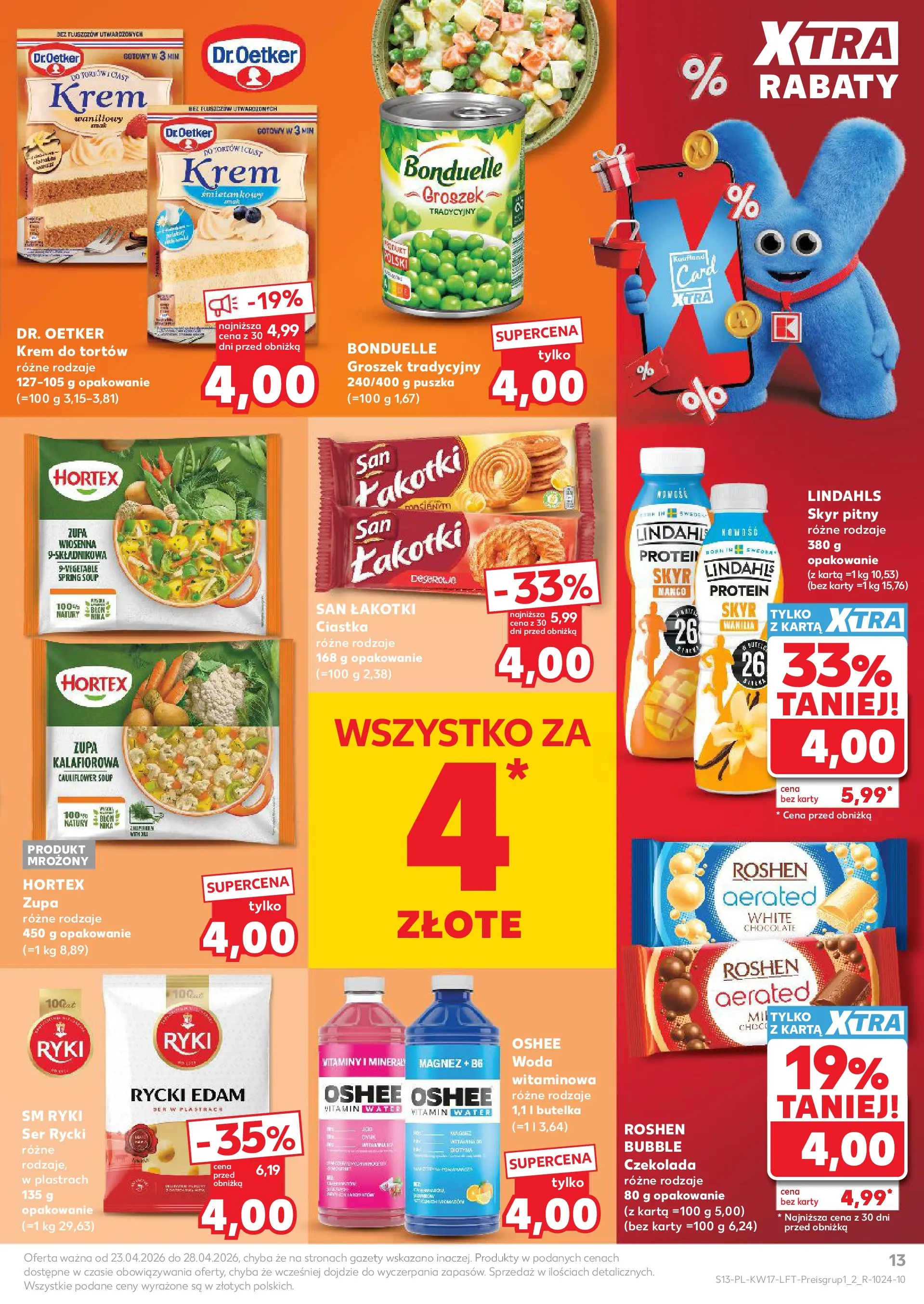 Kaufland gazetka od 23.04.2026 - od jutra PDF | Strona: 13 | Produkty: Karta, Czekolada, Ciastka, Skyr