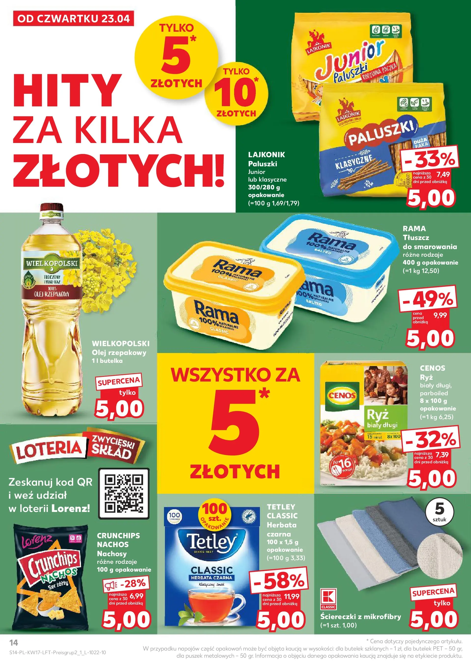 Kaufland gazetka od 23.04.2026 - od jutra PDF | Strona: 14 | Produkty: Ser żółty, Ser, Olej, Herbata