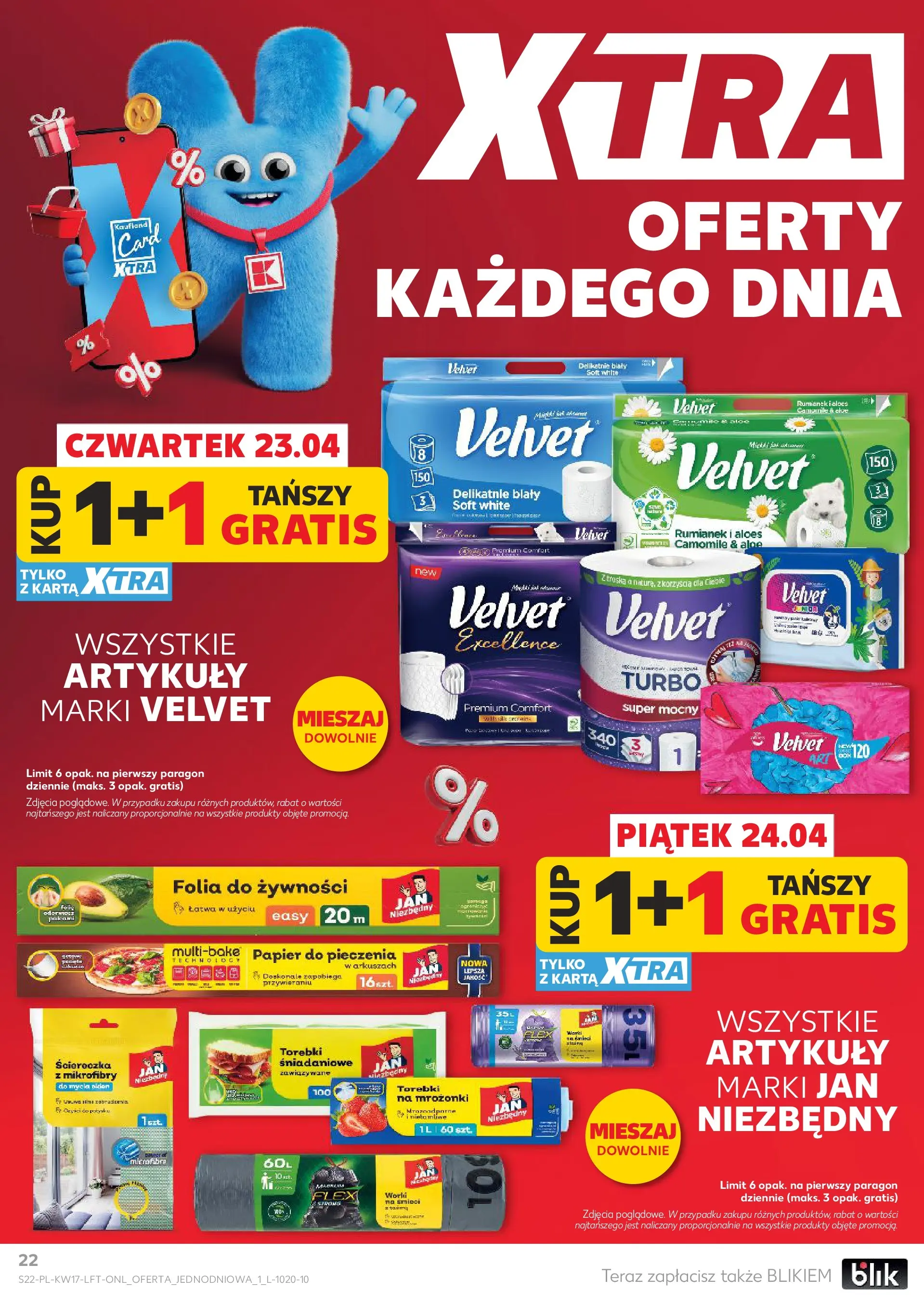 Kaufland gazetka od 23.04.2026 - od jutra PDF | Strona: 22 | Produkty: Karta, Papier do pieczenia, Aloes, Torebki