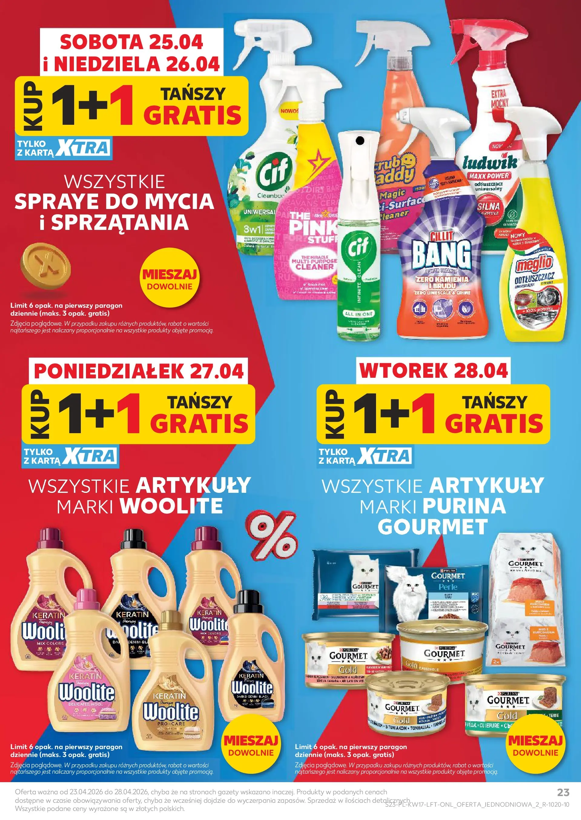 Kaufland gazetka od 23.04.2026 - od jutra PDF | Strona: 23 | Produkty: Meglio, Karta, Cleaner