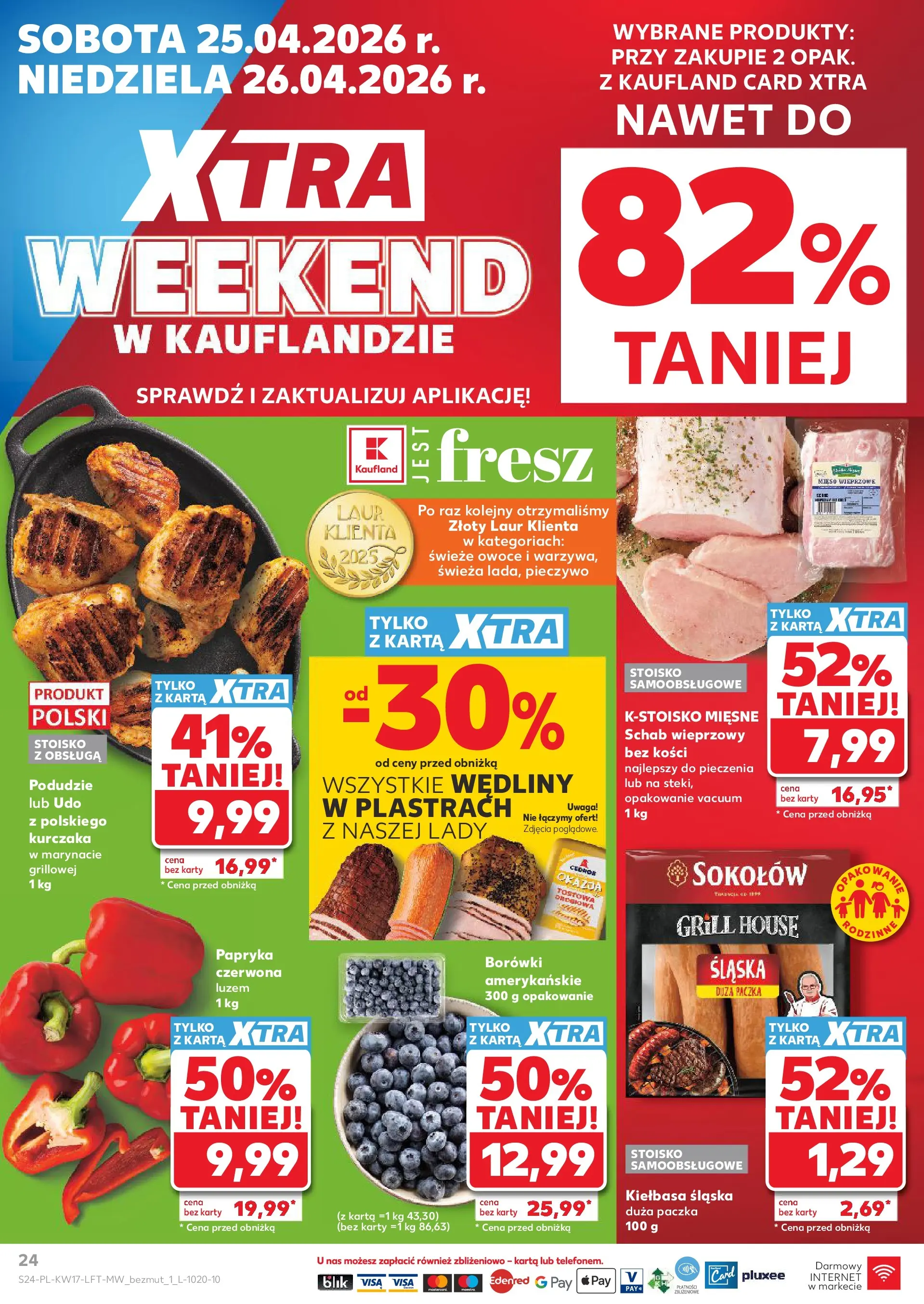 Kaufland gazetka od 23.04.2026 - od jutra PDF | Strona: 24 | Produkty: Karta, Schab wieprzowy, Papryka, Wędliny