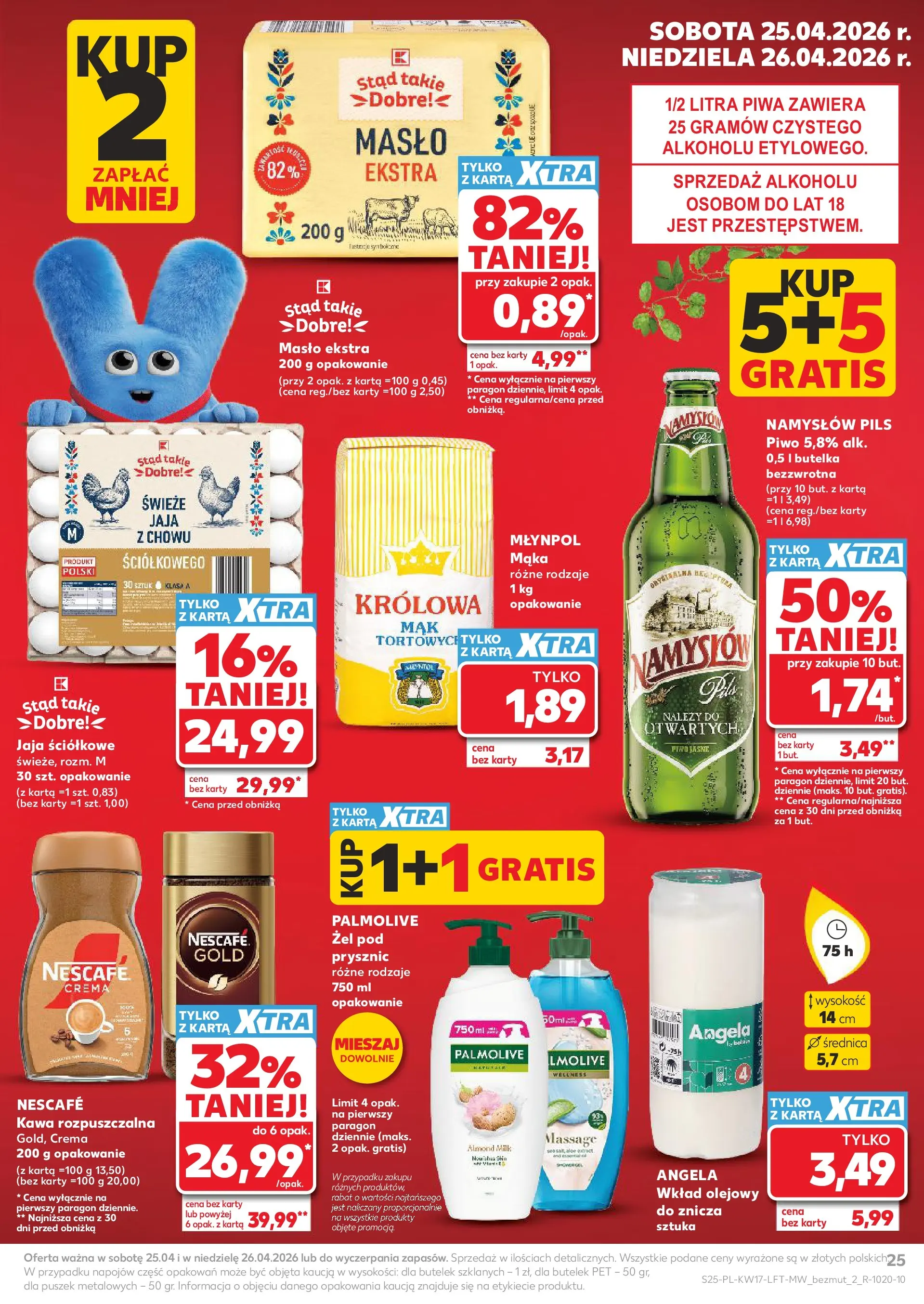 Kaufland gazetka od 23.04.2026 - od jutra PDF | Strona: 25 | Produkty: Karta, Prysznic, Masło, Jaja