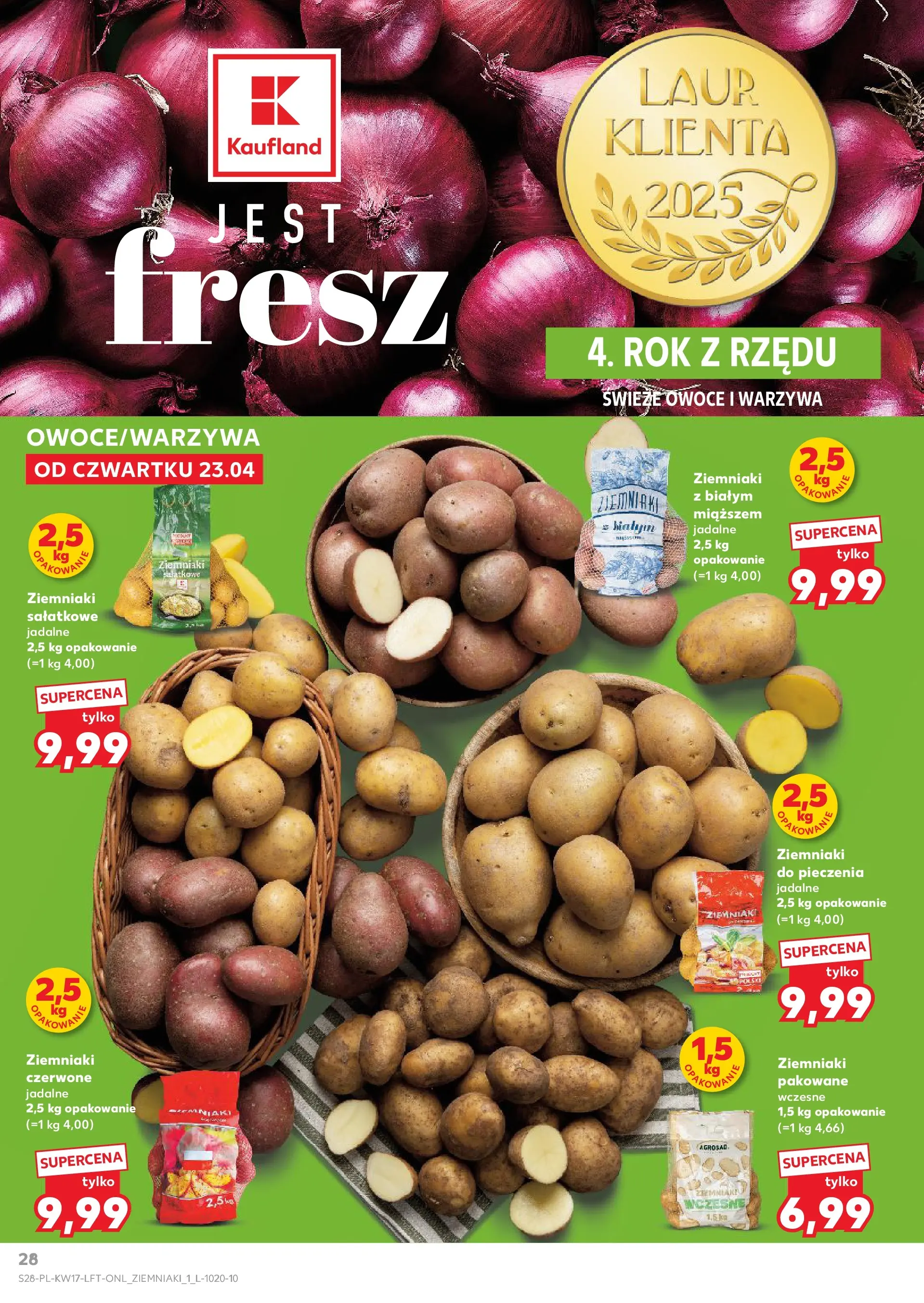 Kaufland gazetka od 23.04.2026 - od jutra PDF | Strona: 28 | Produkty: Ziemniaki do pieczenia, Ziemniaki, Warzywa, Owoce