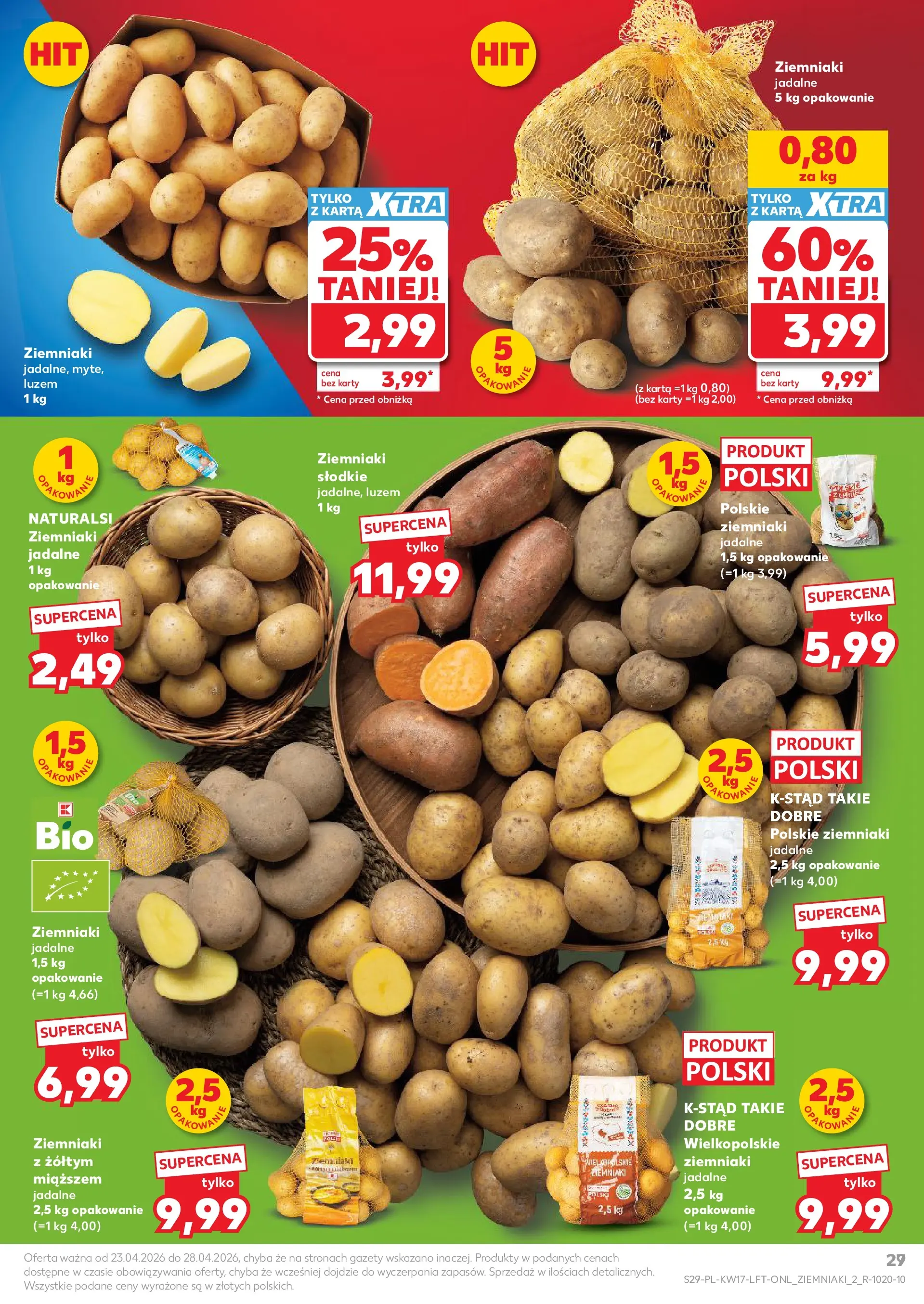Kaufland gazetka od 23.04.2026 - od jutra PDF | Strona: 29 | Produkty: Karta, Ziemniaki