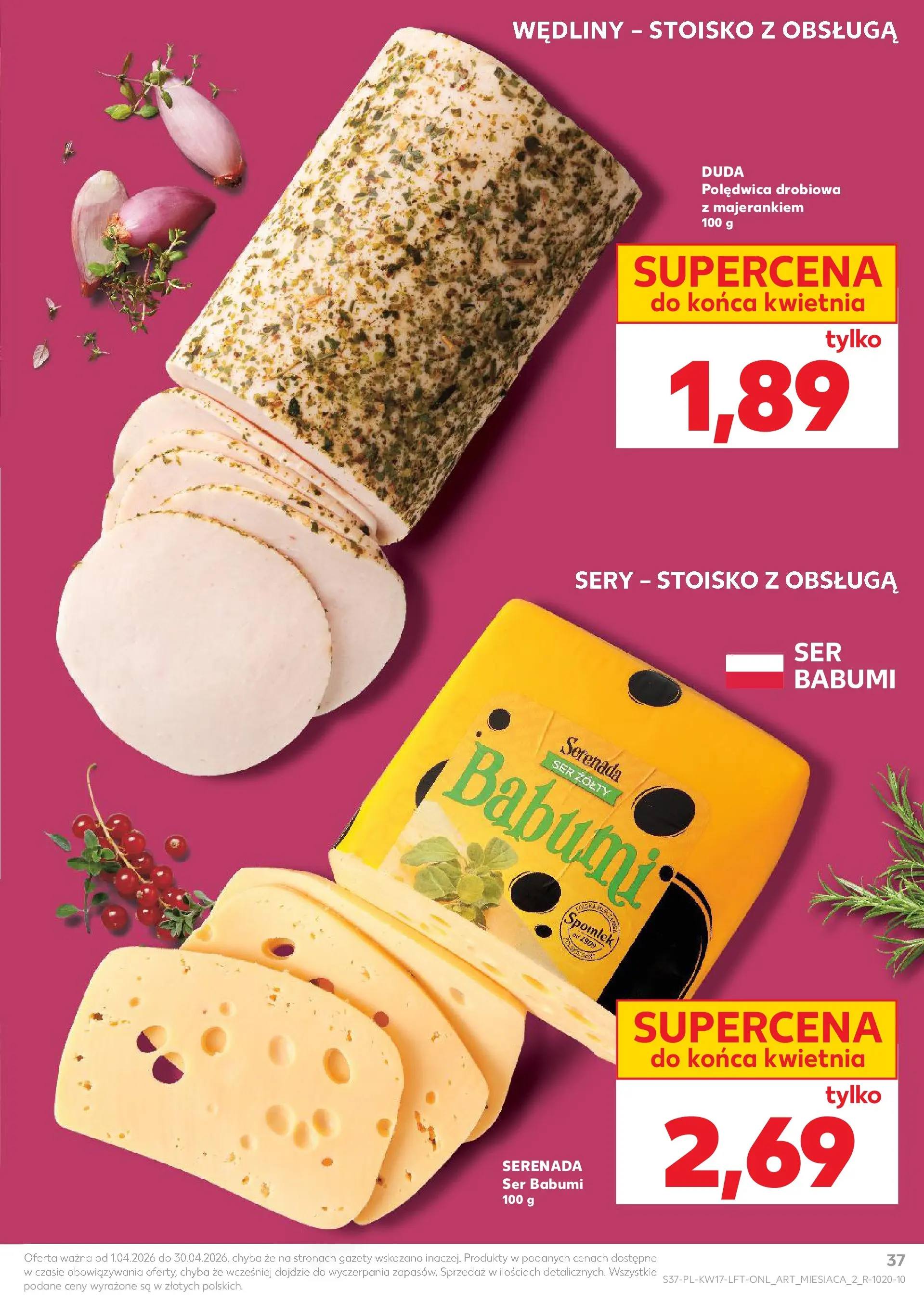 Kaufland gazetka od 23.04.2026 - od jutra PDF | Strona: 37 | Produkty: Ser żółty, Sery, Ser, Wędliny