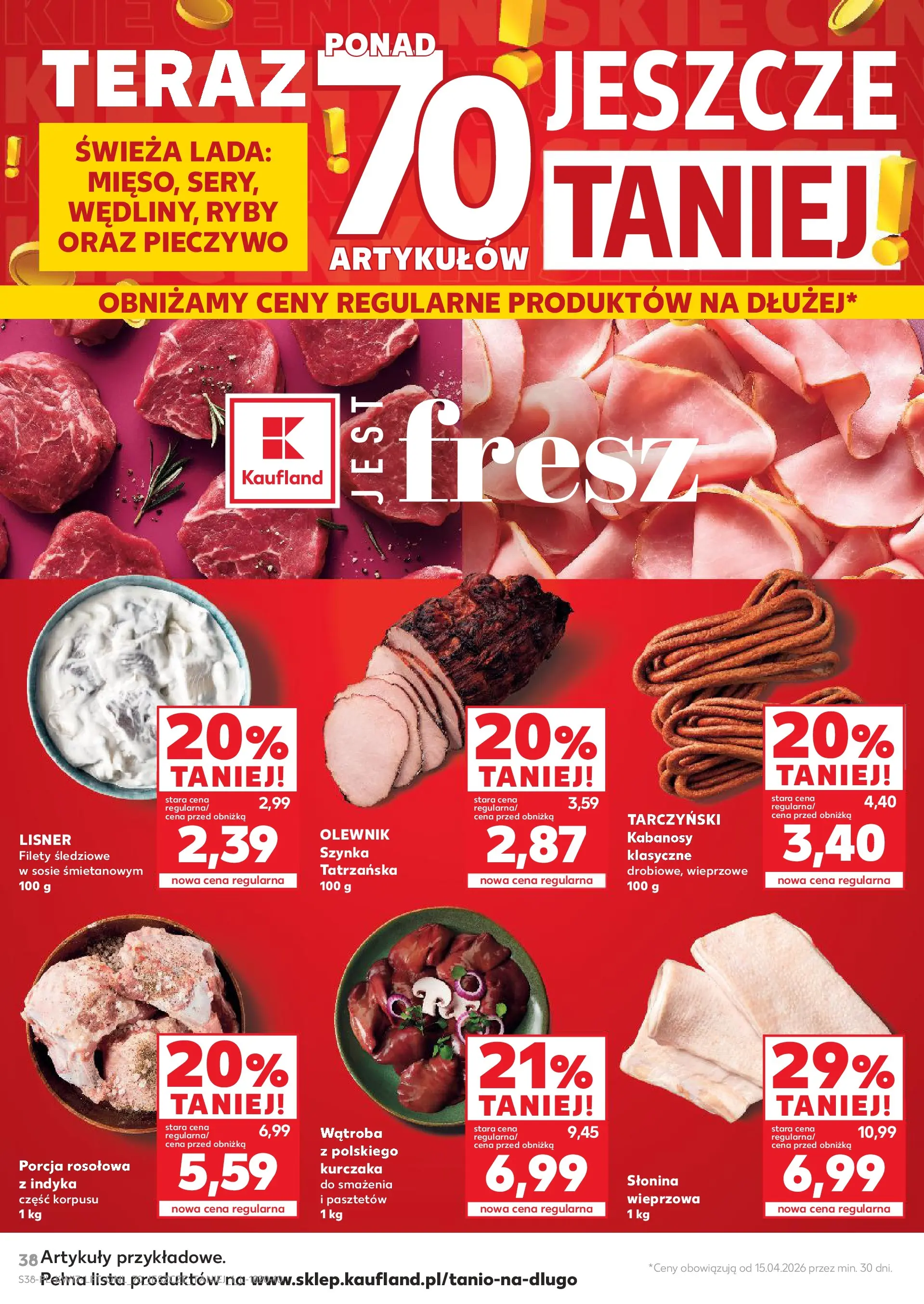Kaufland gazetka od 23.04.2026 - od jutra PDF | Strona: 38 | Produkty: Pieczywo, Słonina, Kabanosy, Szynka