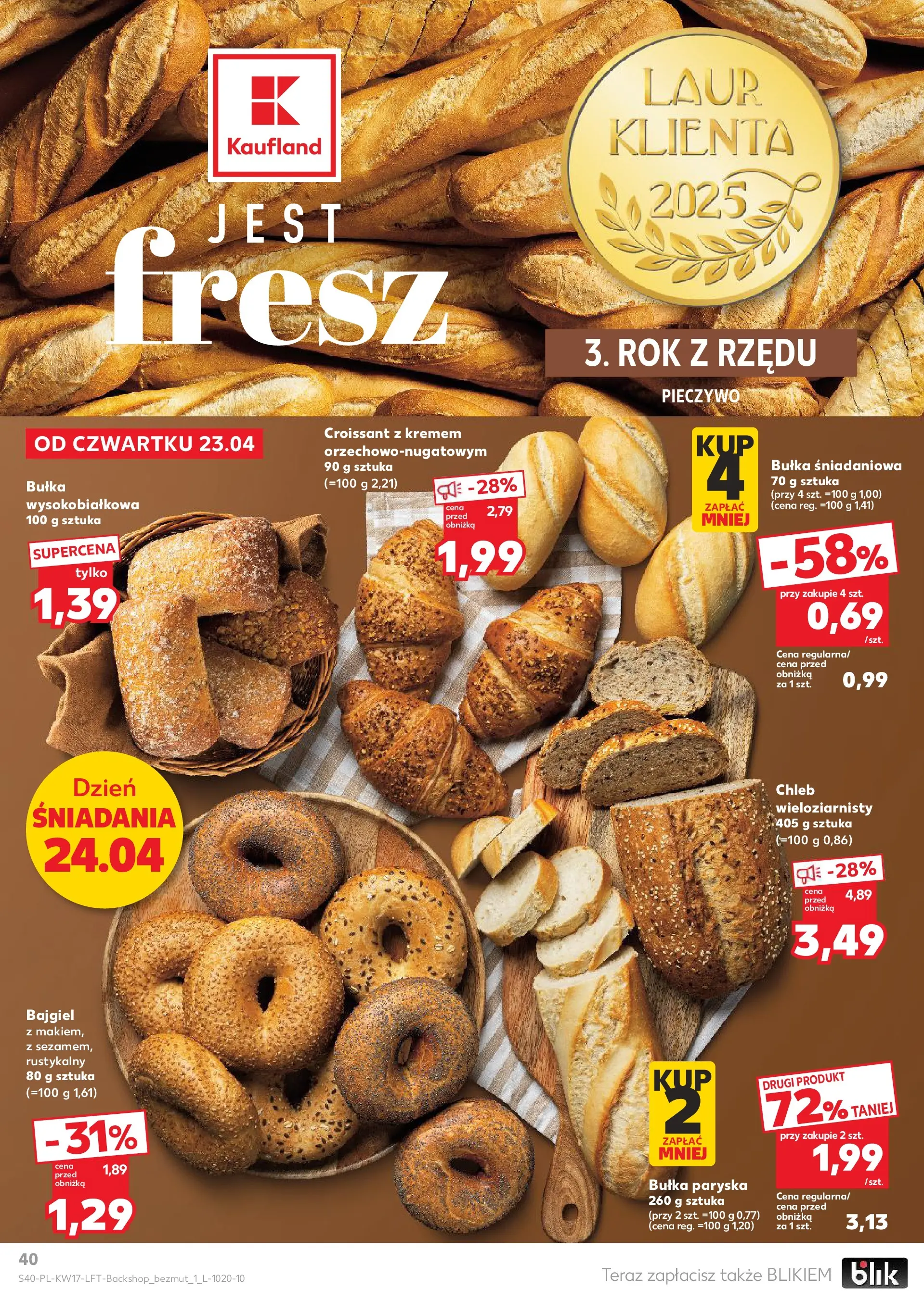 Kaufland gazetka od 23.04.2026 - od jutra PDF | Strona: 40 | Produkty: Pieczywo, Bułka, Chleb