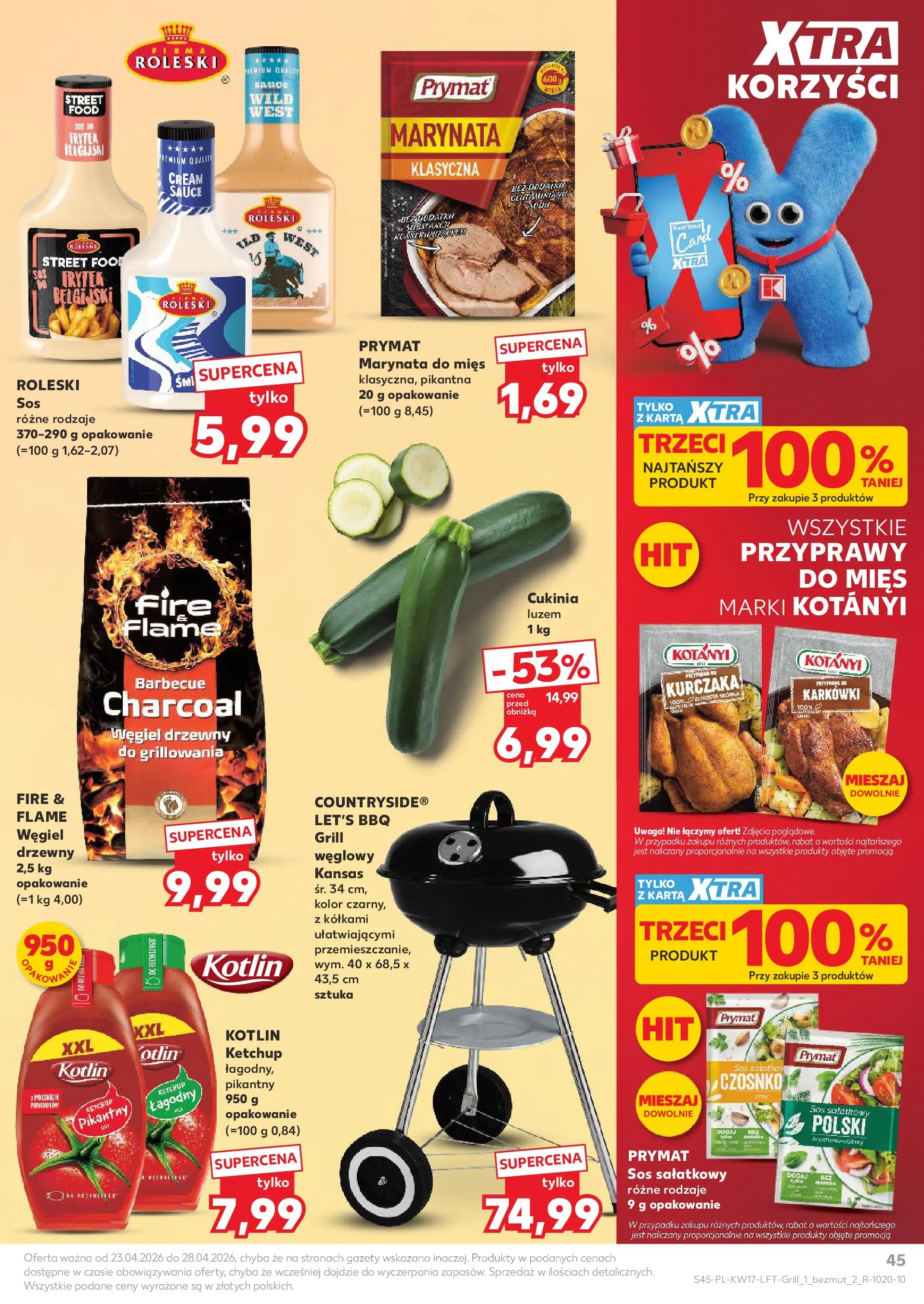 Kaufland gazetka od 23.04.2026 - od jutra PDF | Strona: 45 | Produkty: Ketchup, Grill, Cukinia, Przyprawy