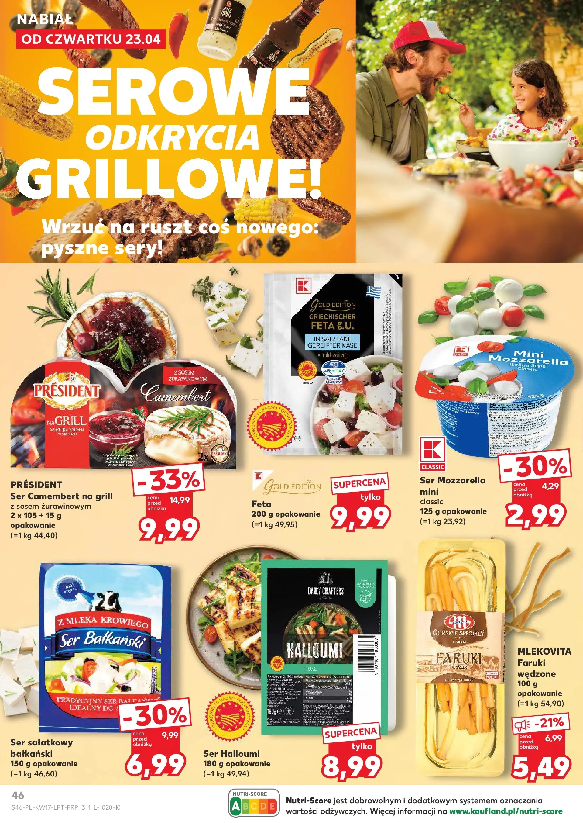 Kaufland gazetka od 23.04.2026 - od jutra PDF | Strona: 46 | Produkty: Halloumi, Mleka, Ruszt, Camembert