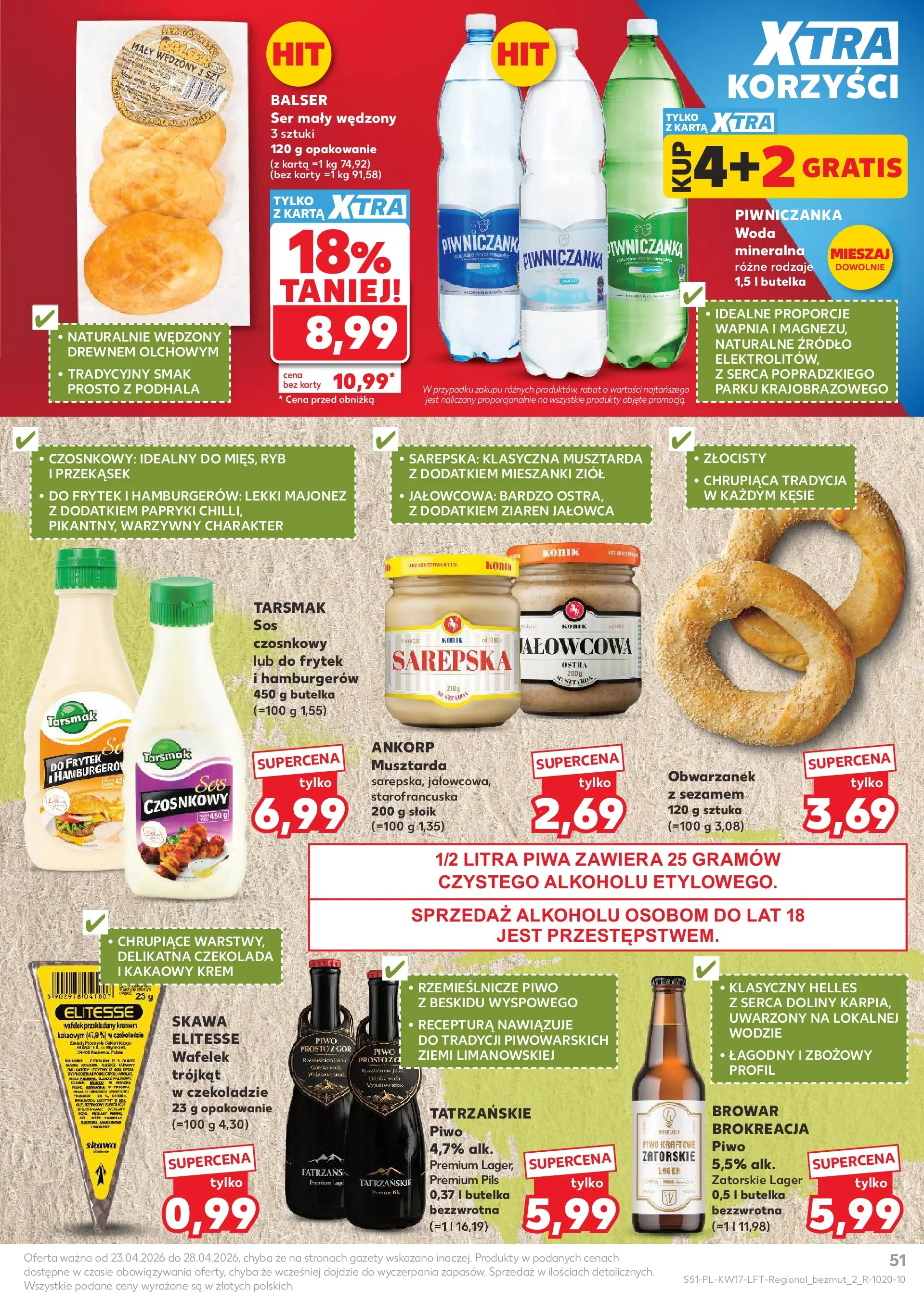 Kaufland gazetka od 23.04.2026 - od jutra PDF | Strona: 51 | Produkty: Karta, Musztarda, Czekolada, Woda