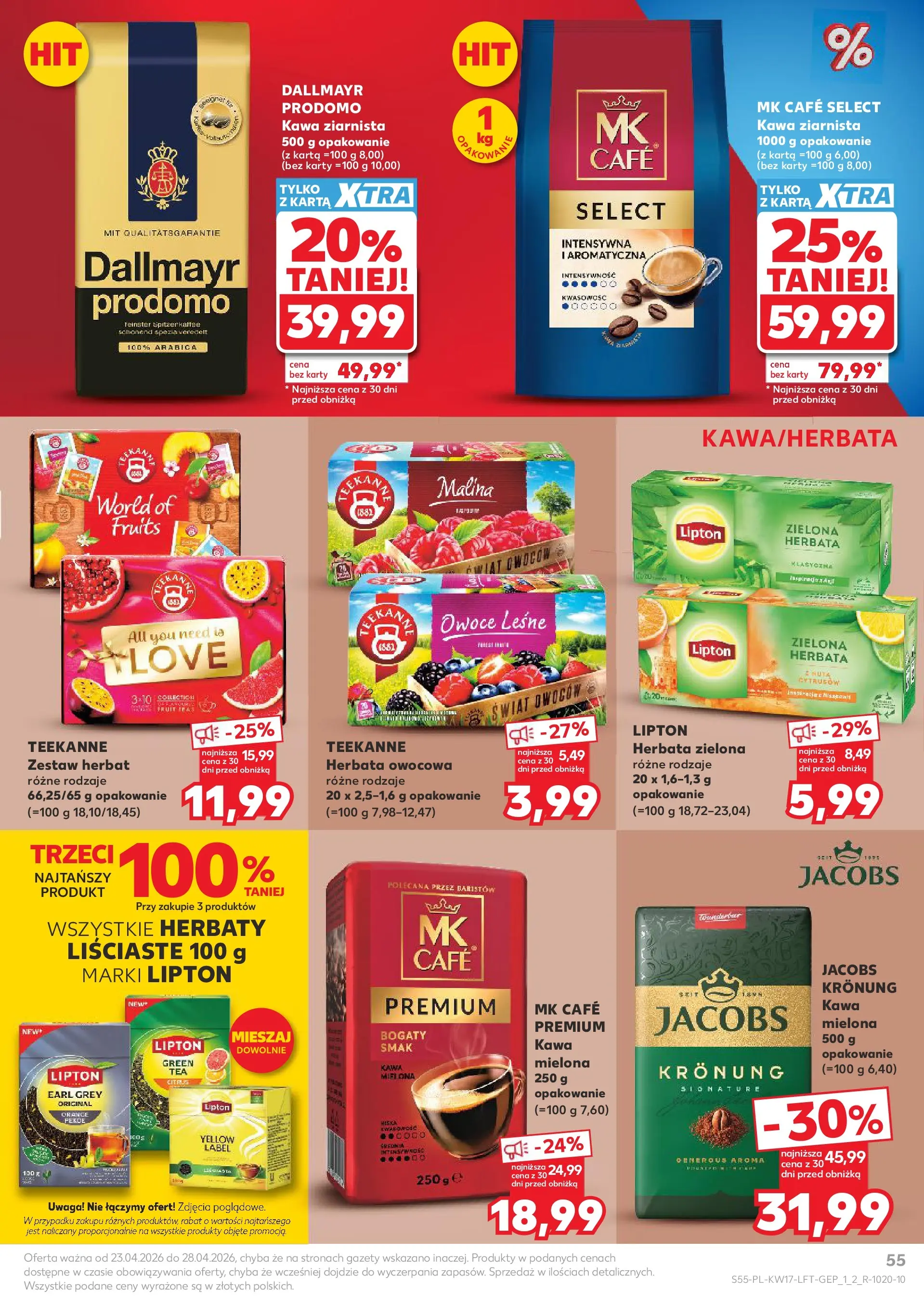 Kaufland gazetka od 23.04.2026 - od jutra PDF | Strona: 55 | Produkty: Karta, Malina, Kawa ziarnista, Herbata