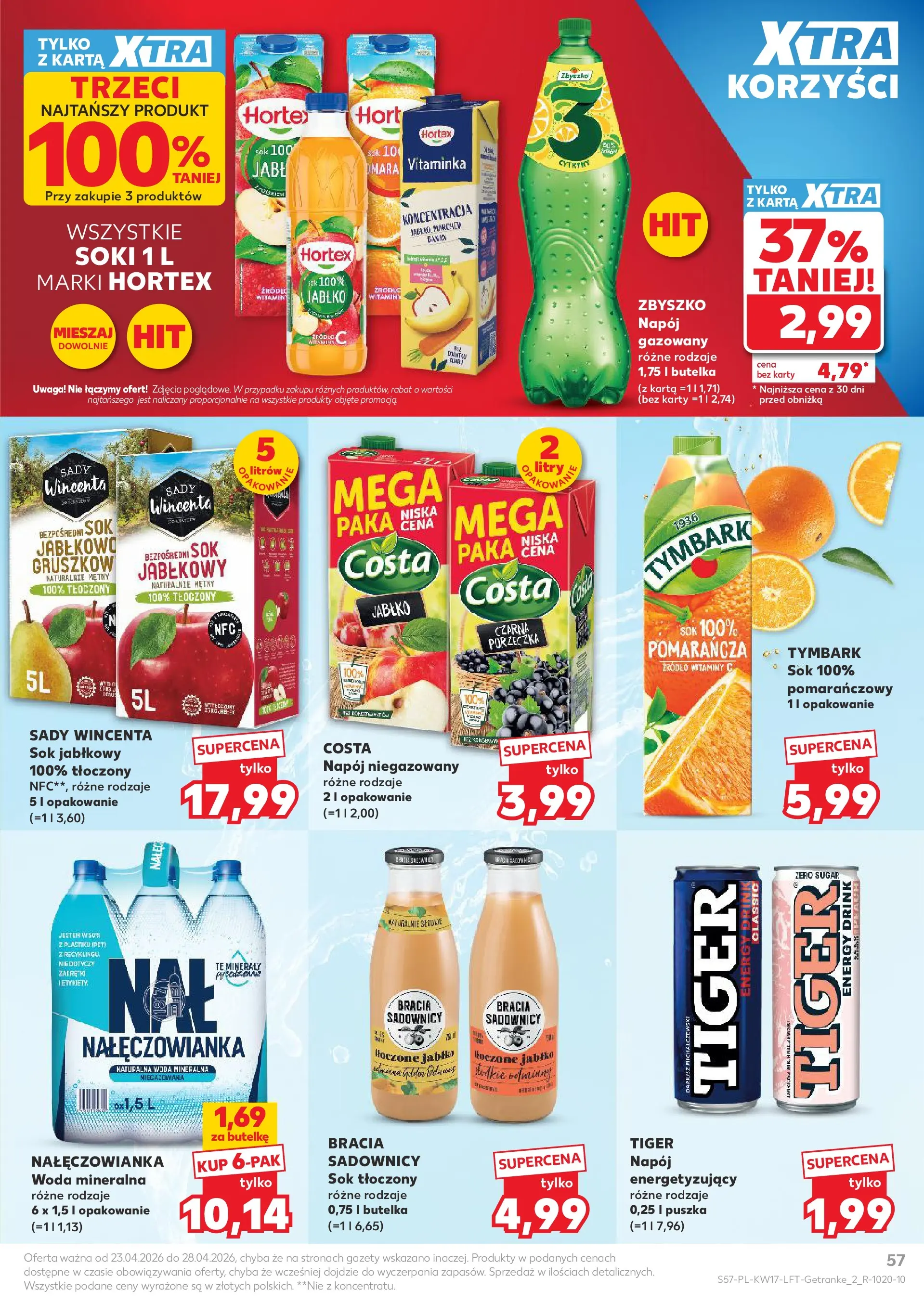 Kaufland gazetka od 23.04.2026 - od jutra PDF | Strona: 57 | Produkty: Karta, Sok jabłkowy, Sok, Banan
