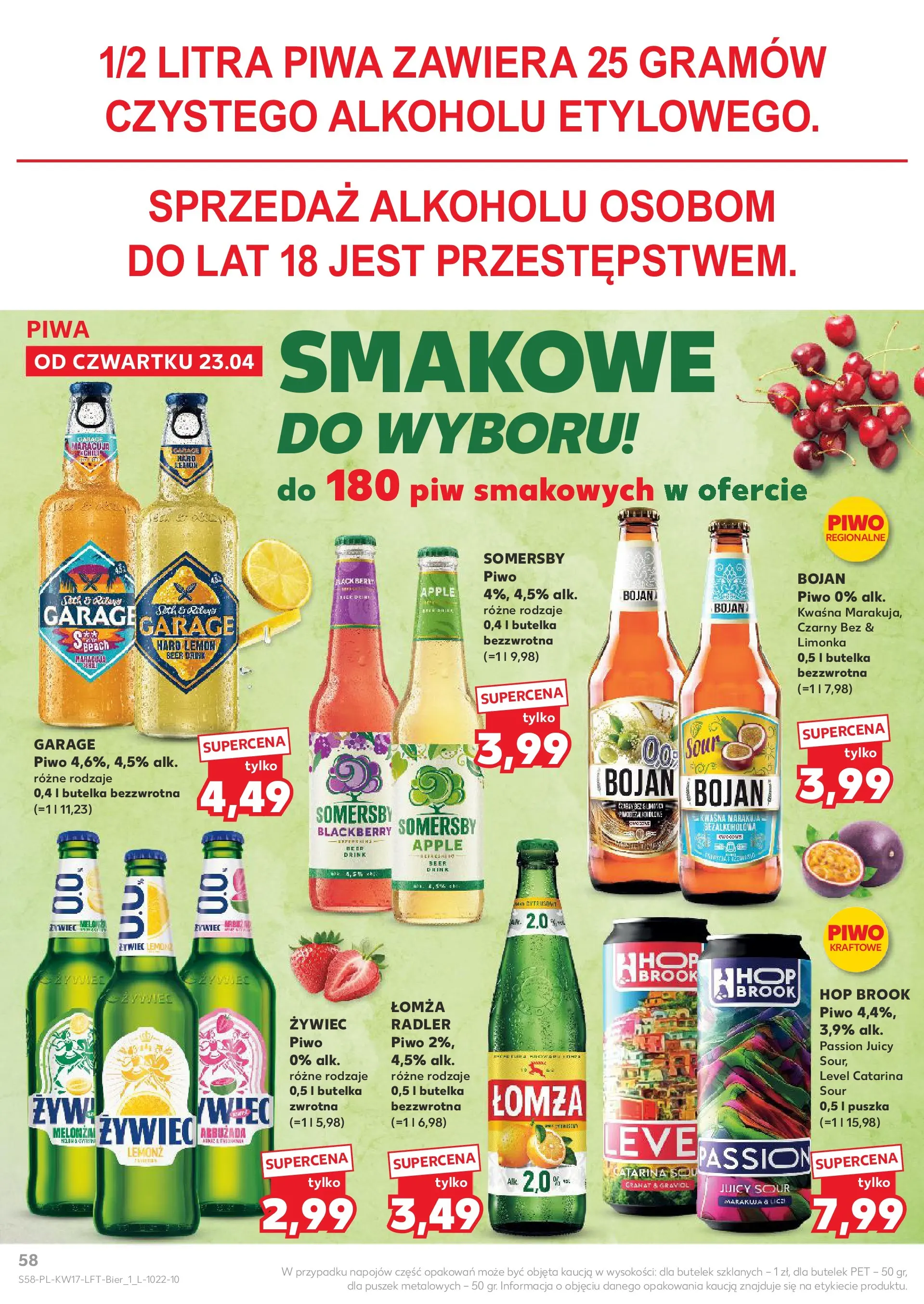 Kaufland gazetka od 23.04.2026 - od jutra PDF | Strona: 58 | Produkty: Limonka, Piwo, Somersby