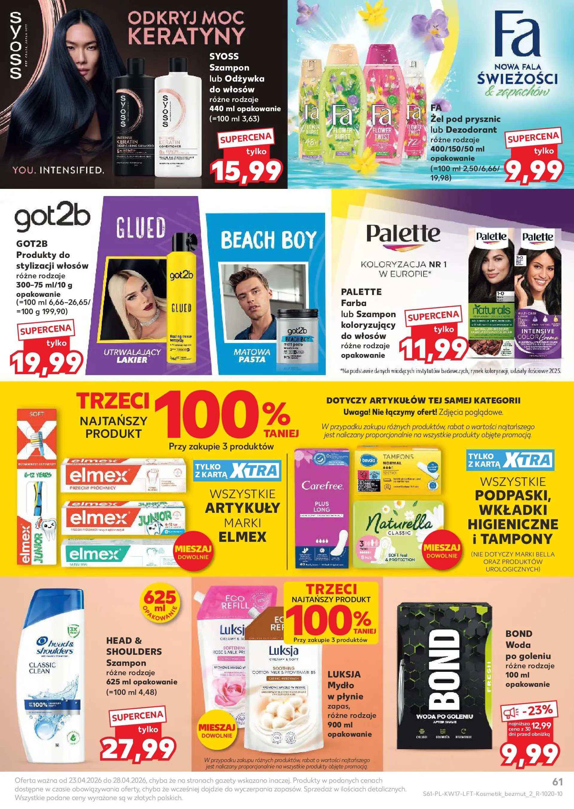 Kaufland gazetka od 23.04.2026 - od jutra PDF | Strona: 61 | Produkty: Karta, Szampon, Odżywka, Żel pod prysznic